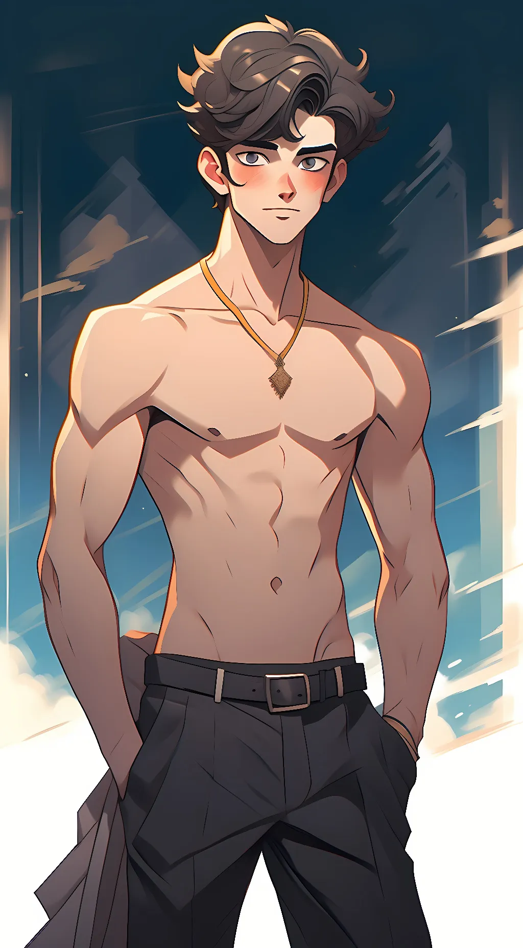 ai character: Lucas (shirtless) background