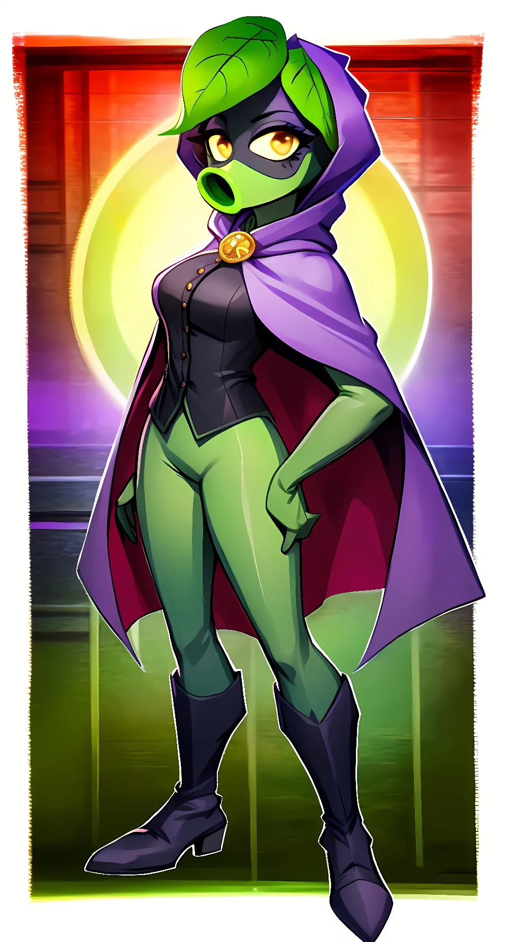 ai character: Green shadow background