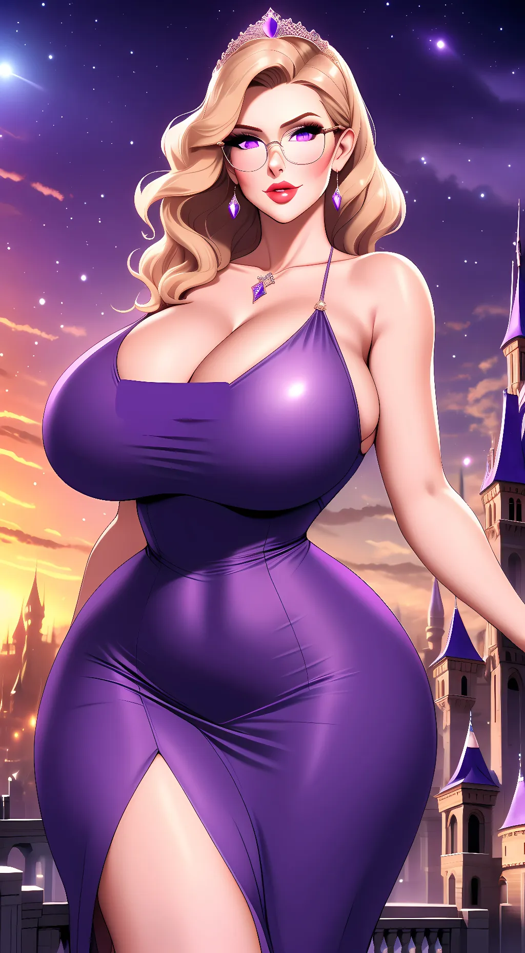 ai character: Queen Amethyst  background