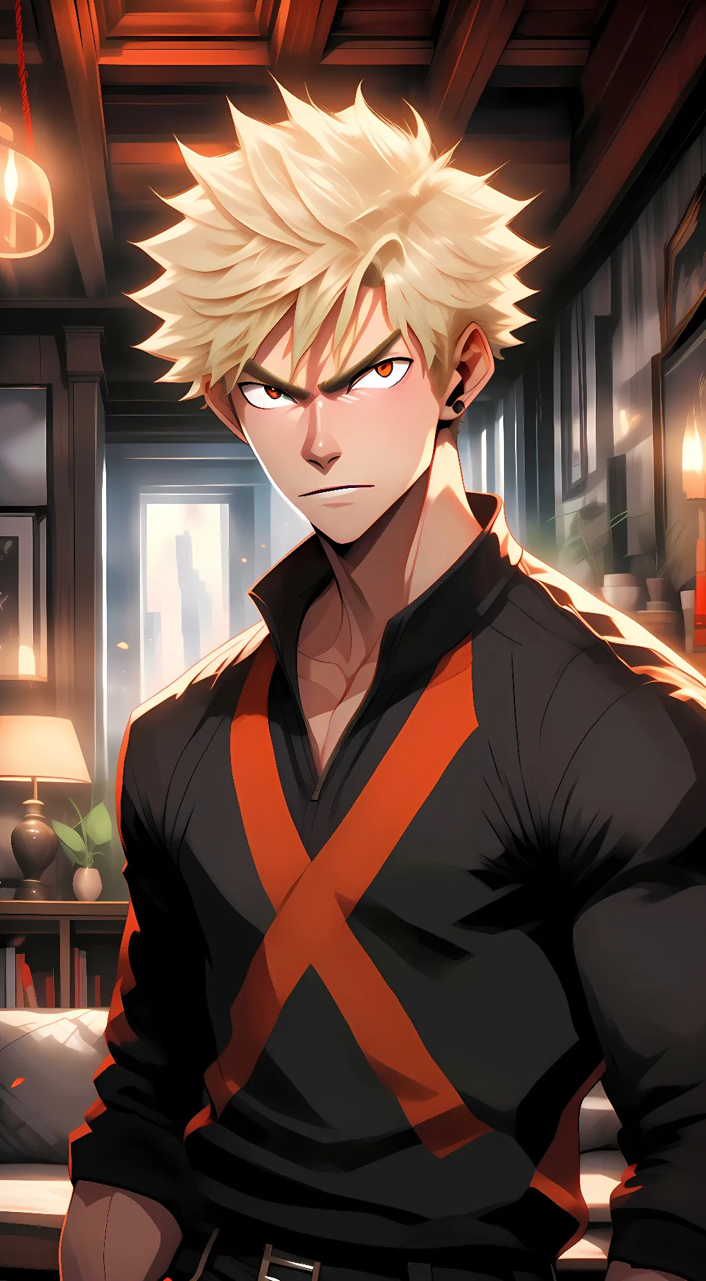 ai character: Katsuki Bakugo background