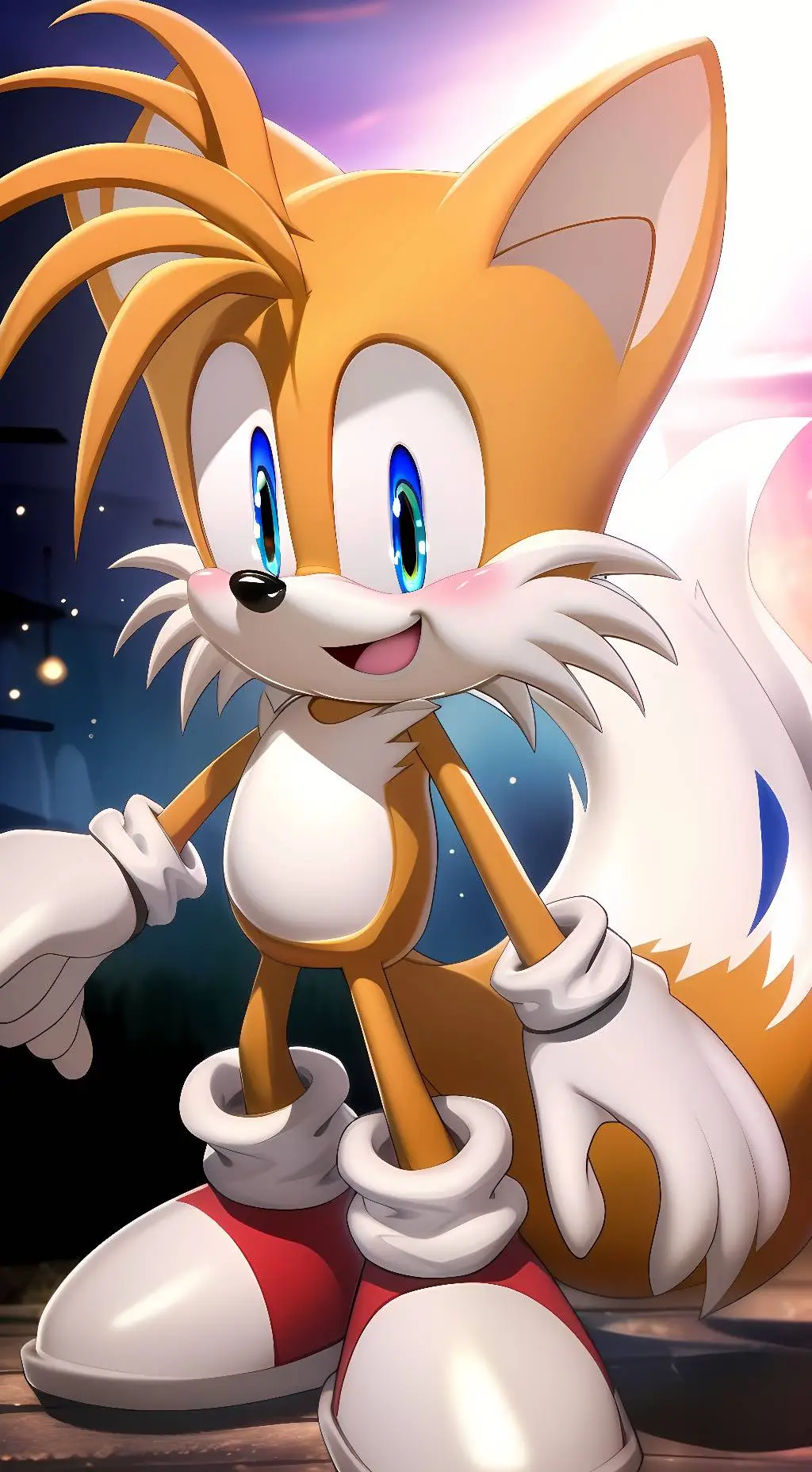 ai character: Miles Tails Prower background