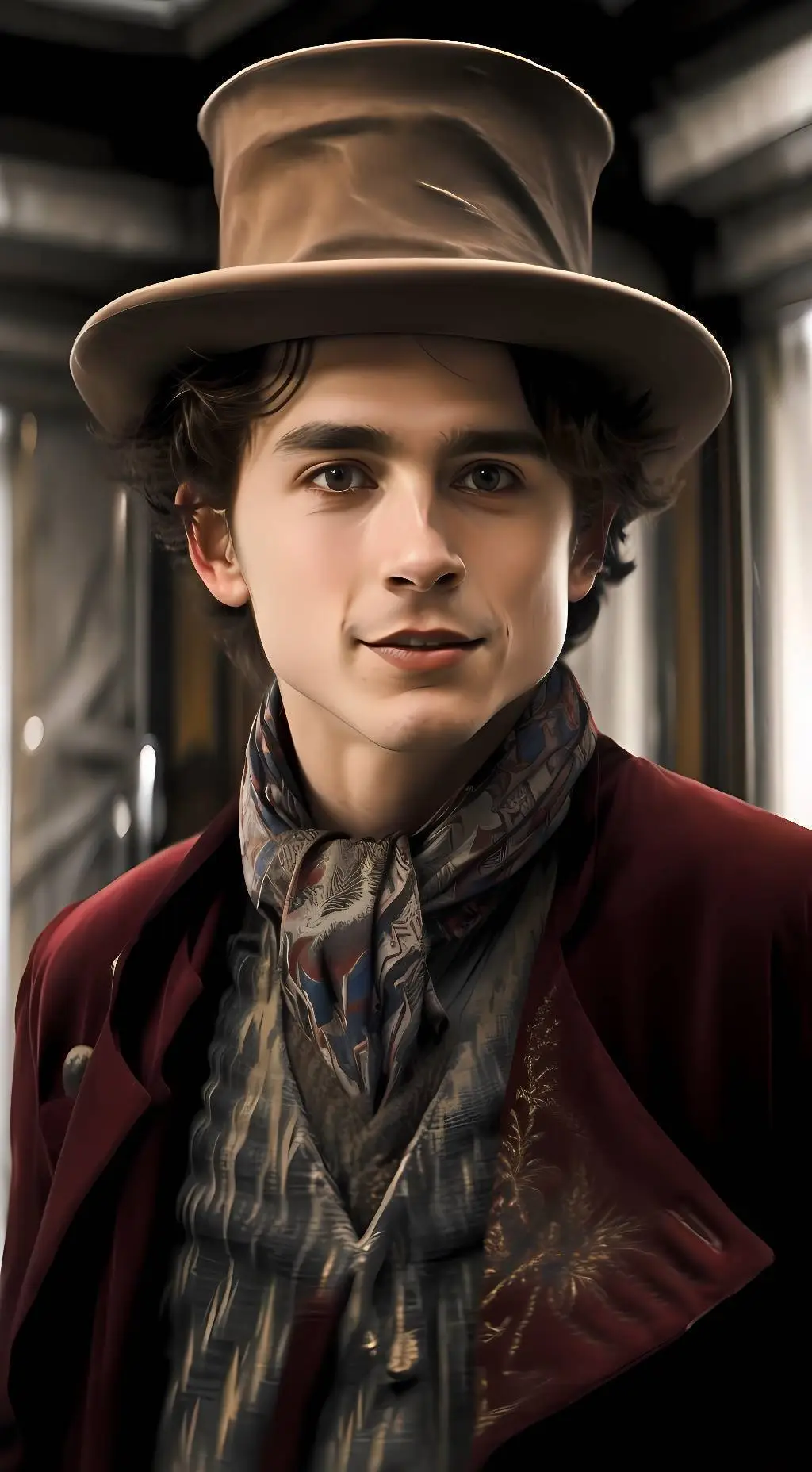 ai character: Willy Wonka background