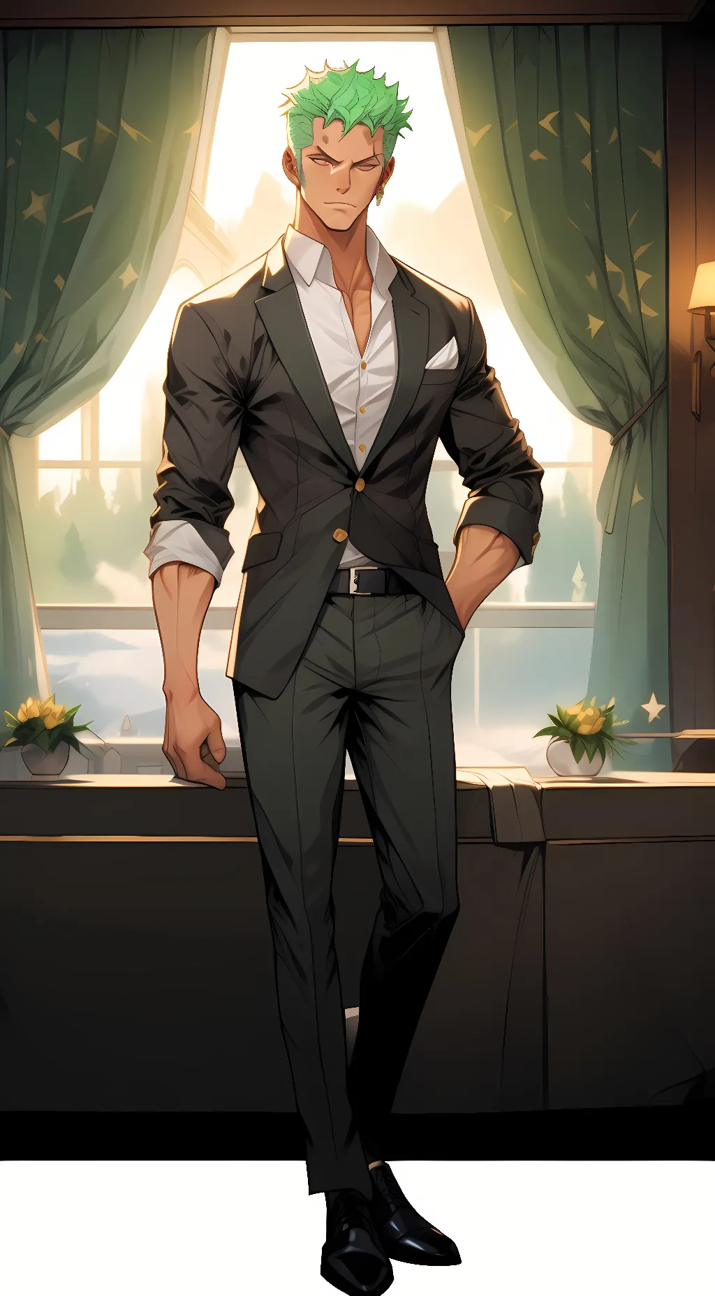 ai character: Zoro background