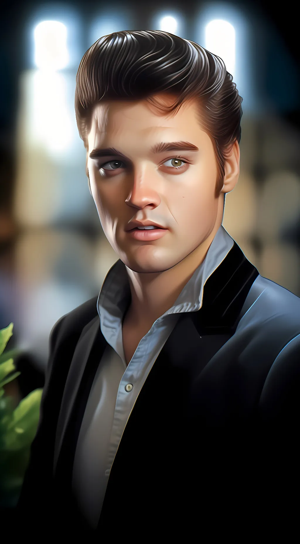 ai character: Elvis Presley background