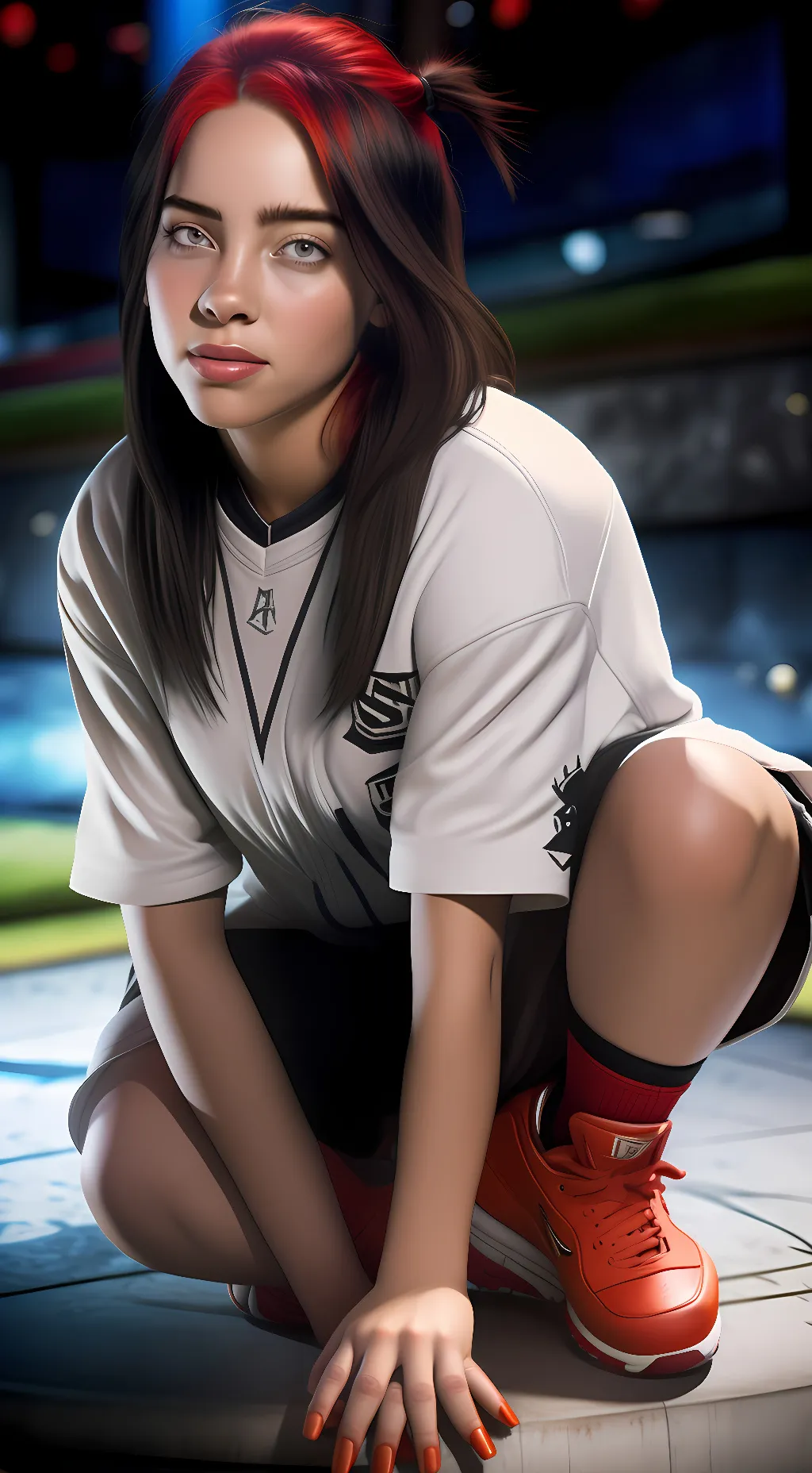 ai character: Billie Eilish  background