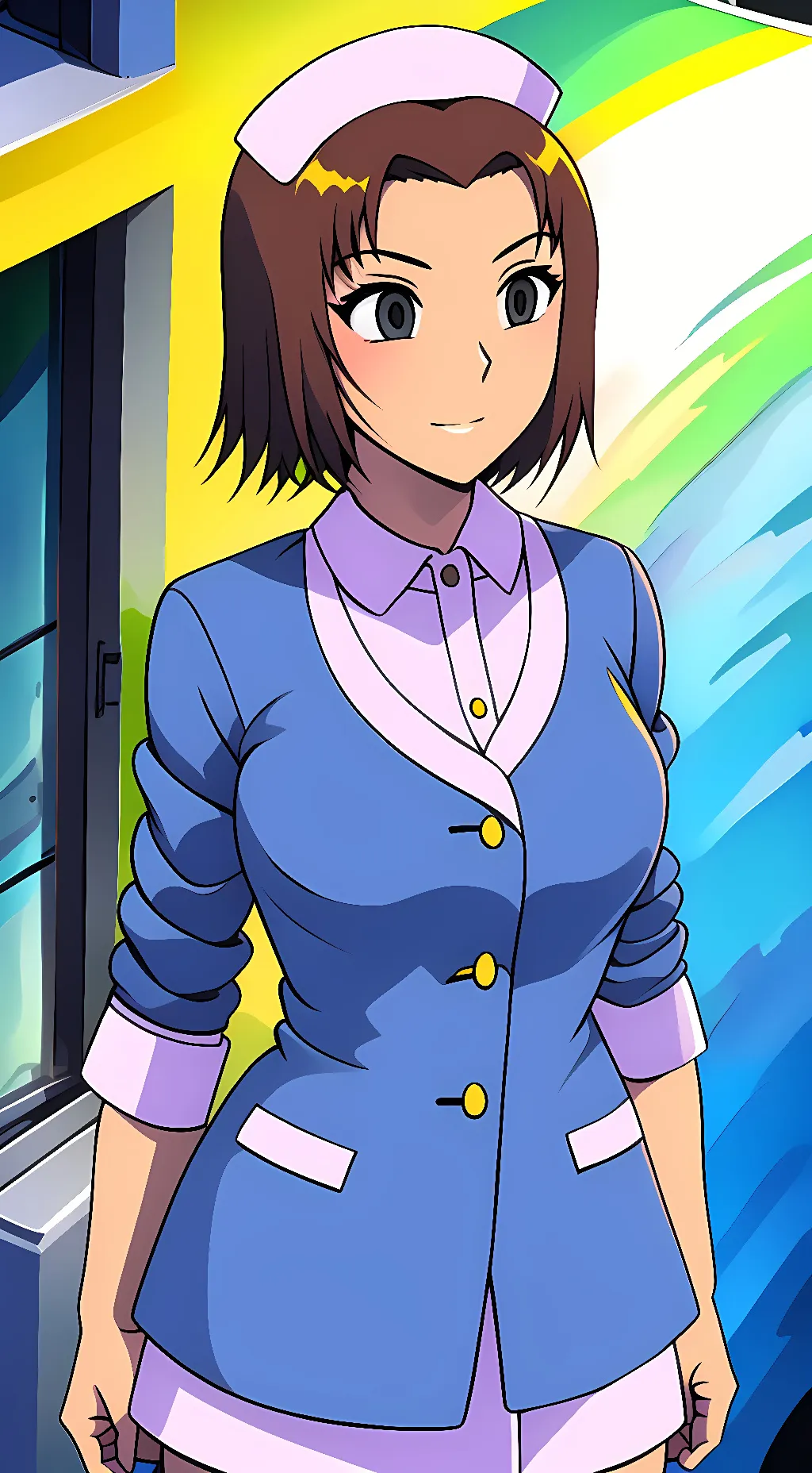 ai character: Yayoi nijihara  background