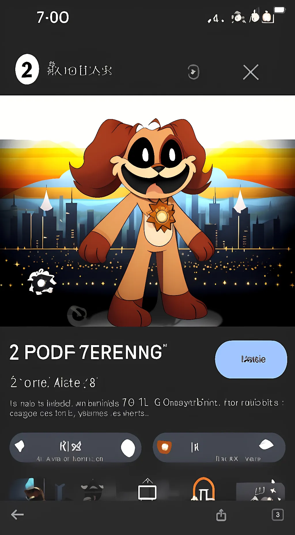 ai character: Dogday   background
