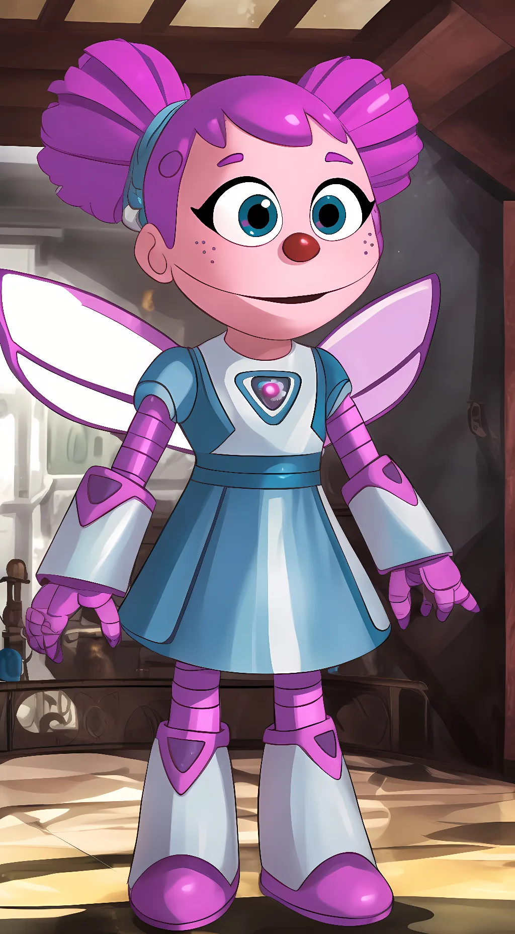ai character: Abby Cadabby  background
