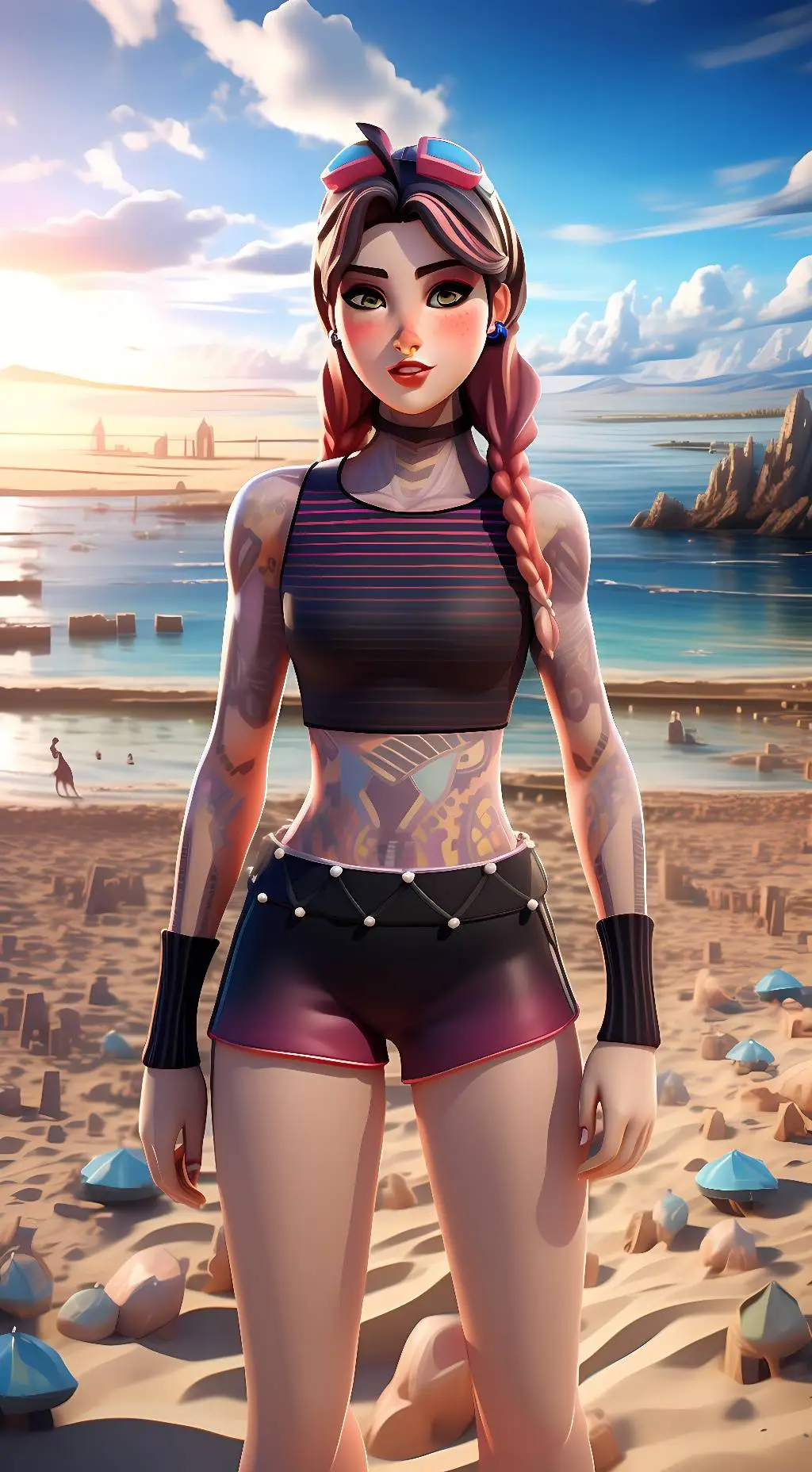 ai character: Beach Jules  background