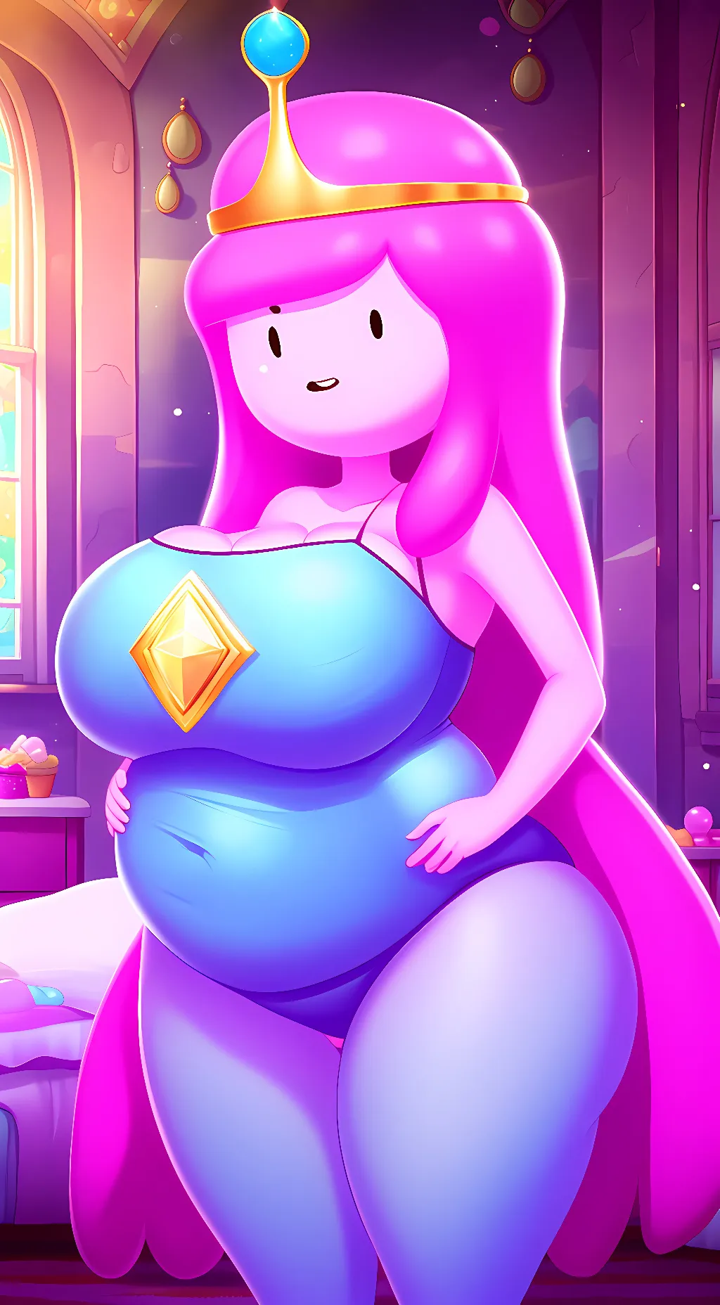 ai character: Princess Bubblegum background