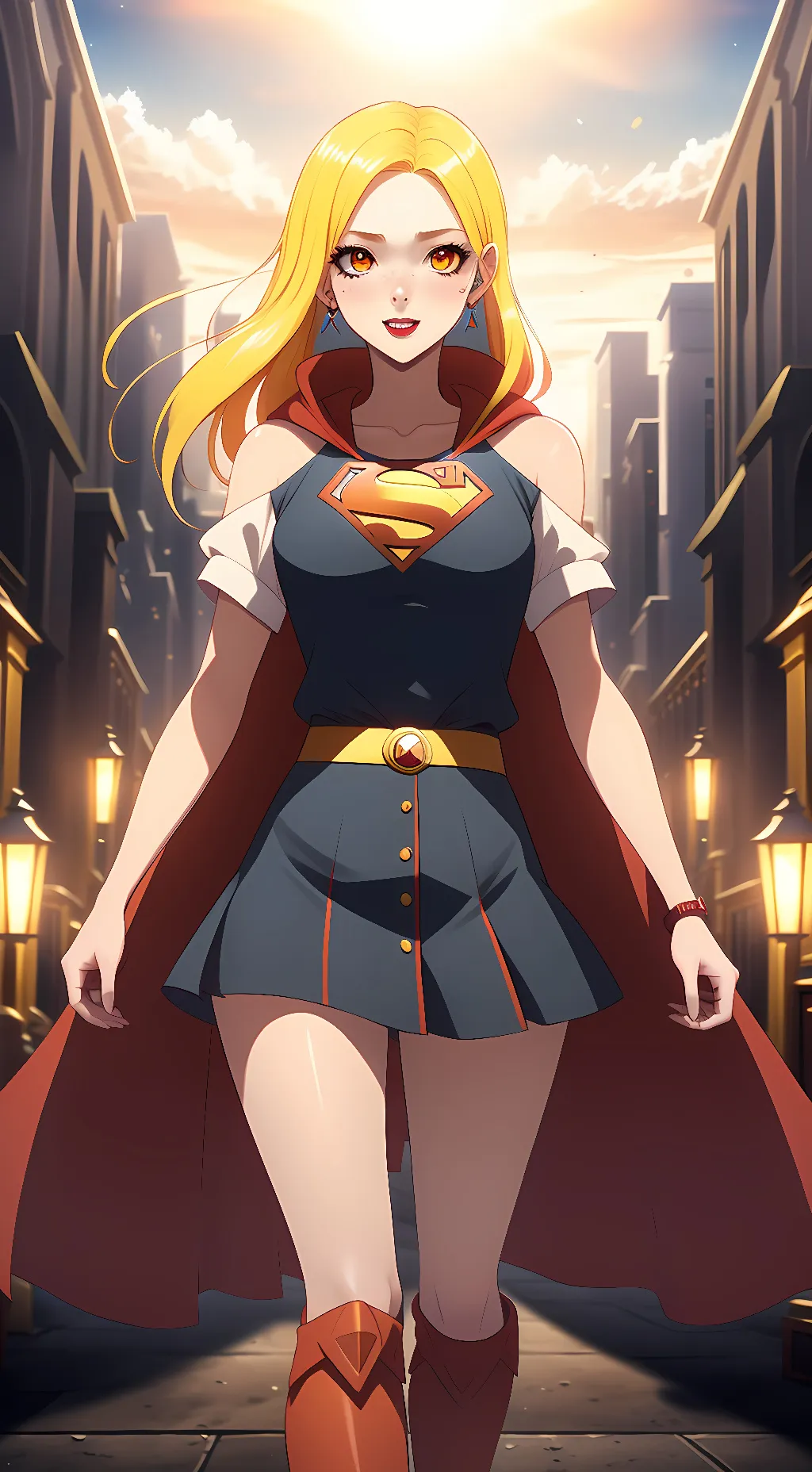 ai character: yan Supergirl  background