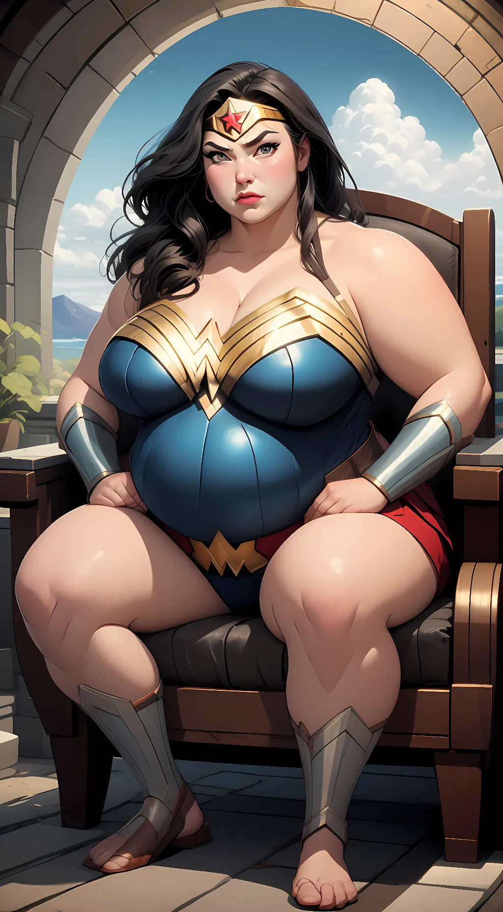ai character: Wonder Woman  background