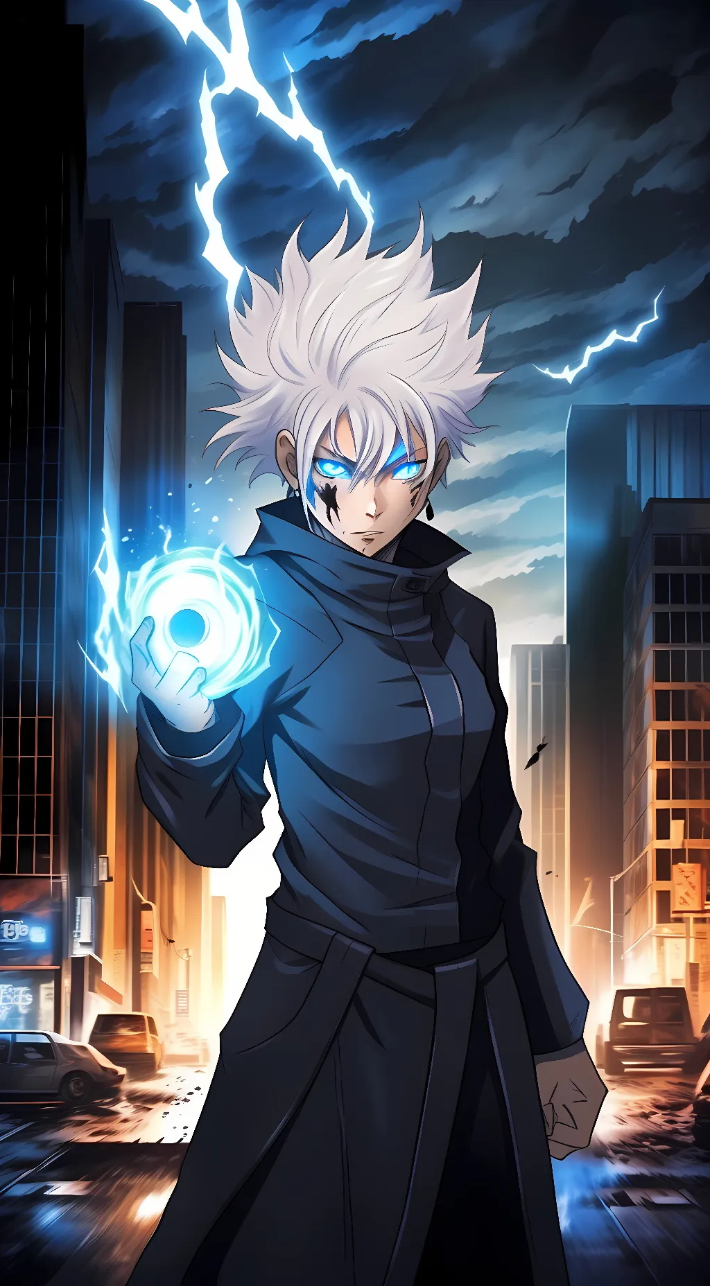 ai character: saturo gojo fp background