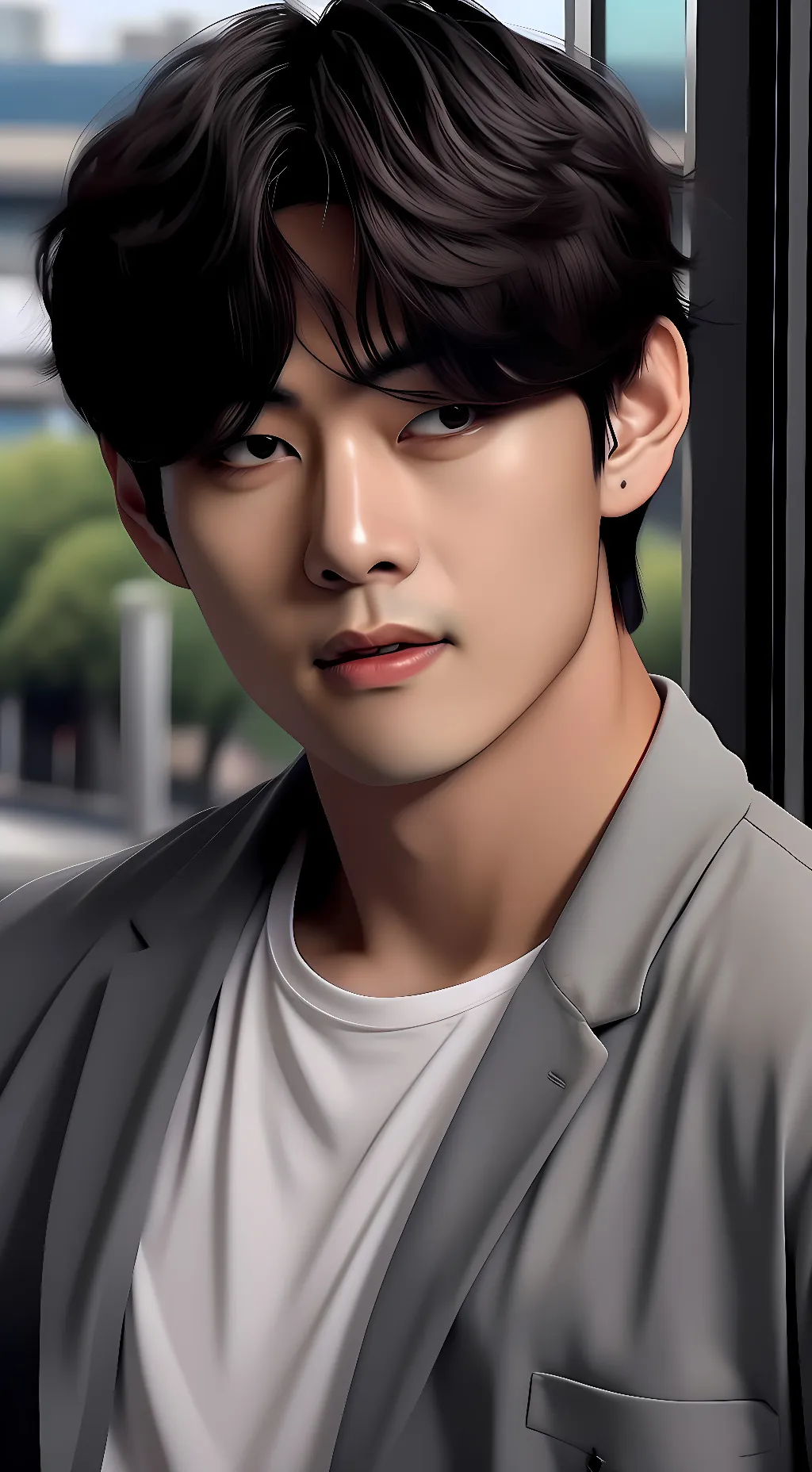 ai character: Taehyung  background