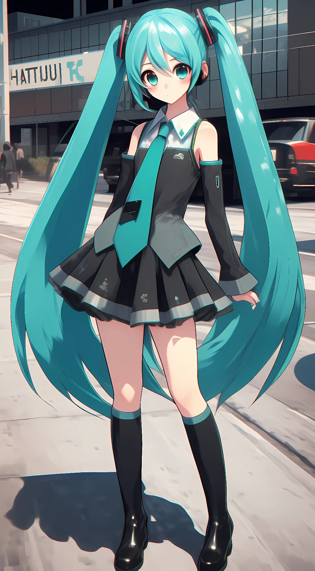 ai character: Hatsune Miku  background