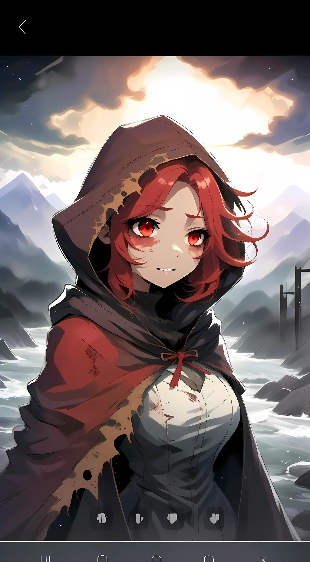 ai character: Crimson  background
