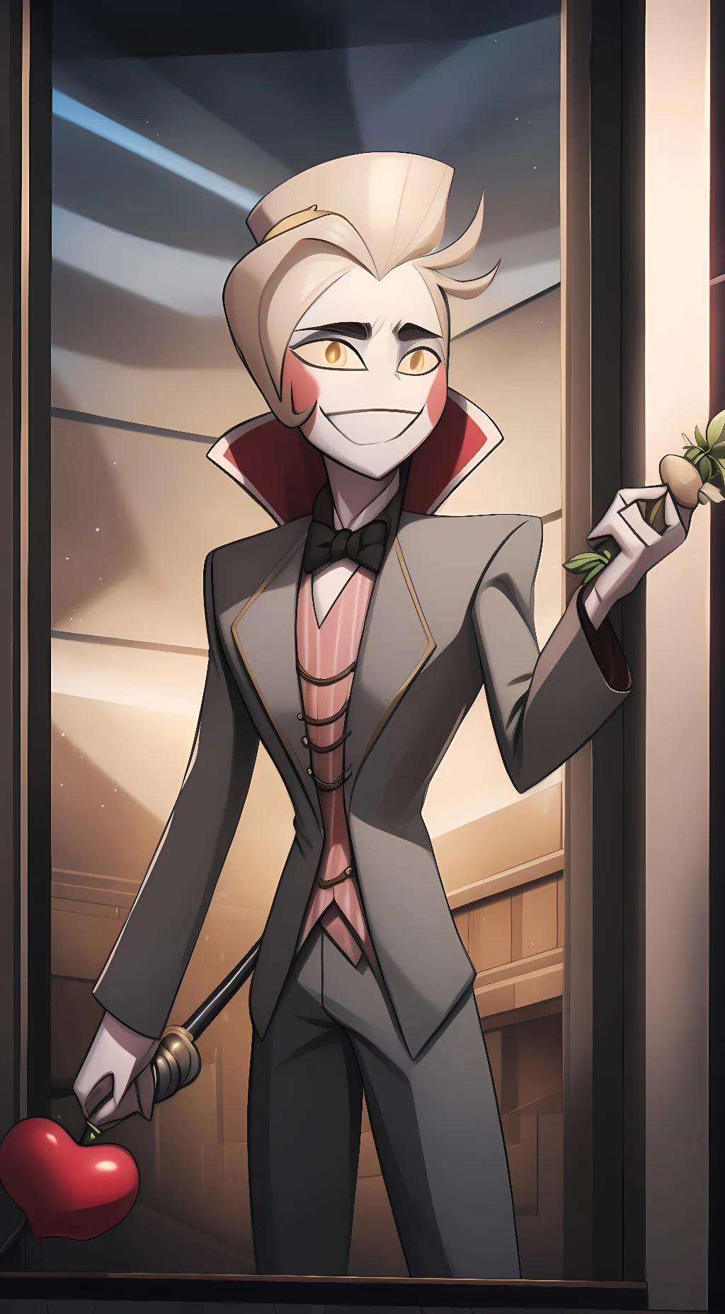 ai character: Lucifer x Alastor  background