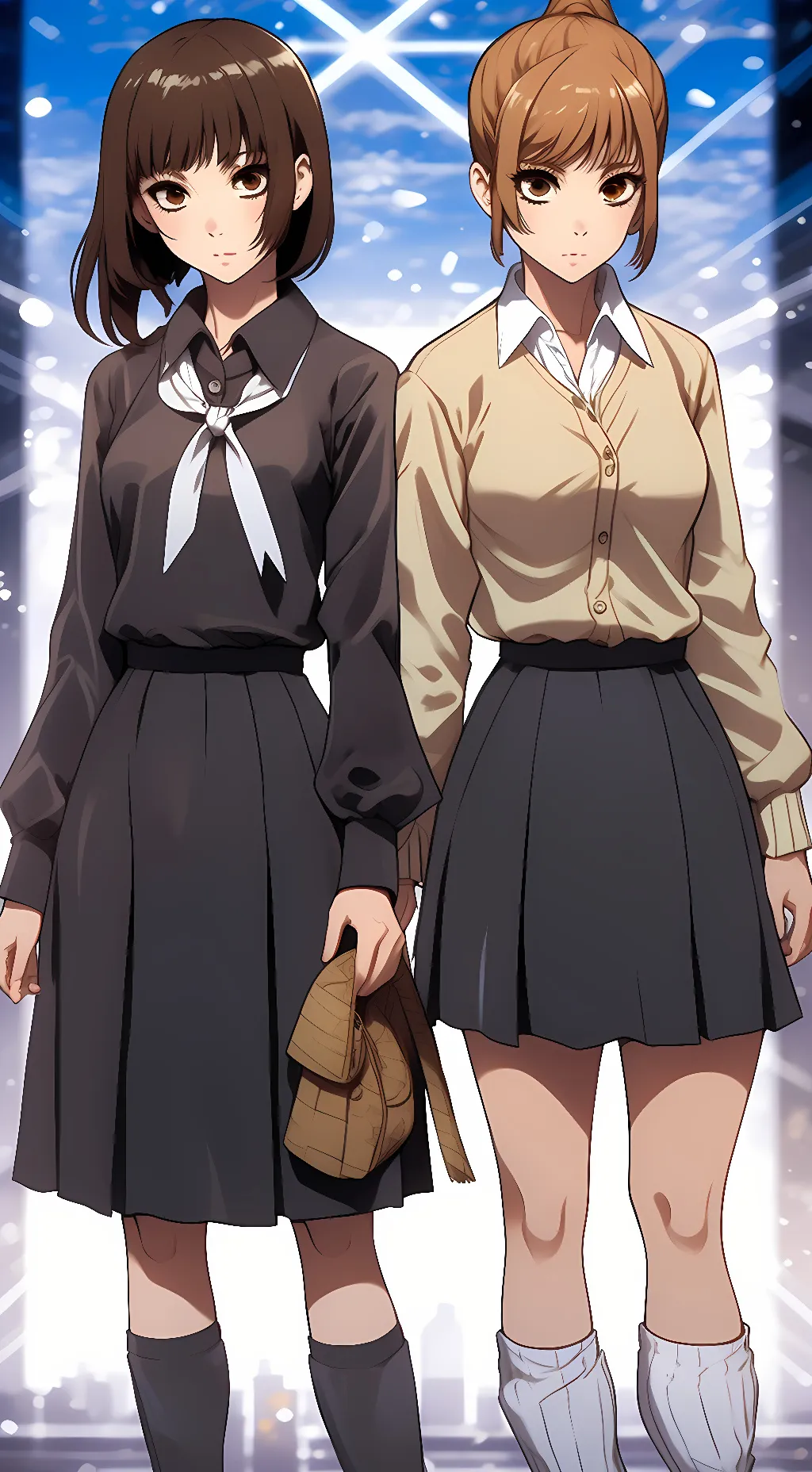 ai character: Mimiko and Nanako background