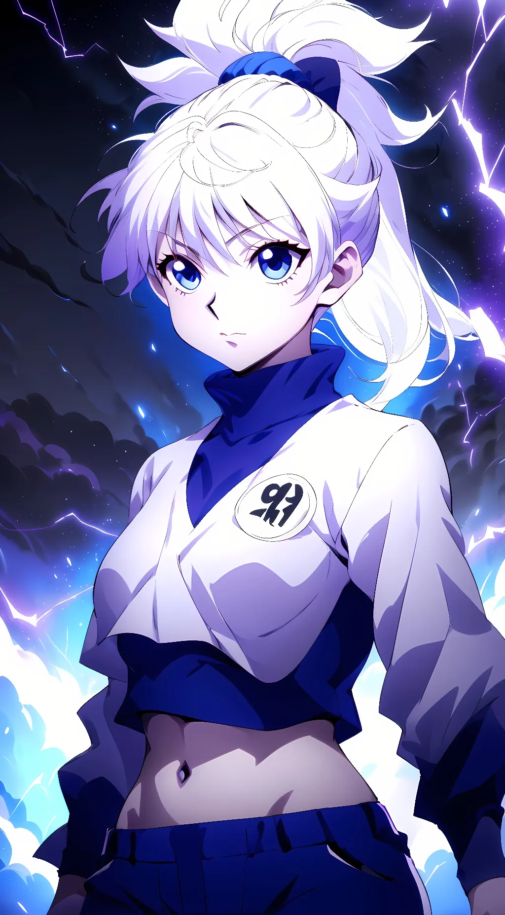 ai character: Female Killua  background