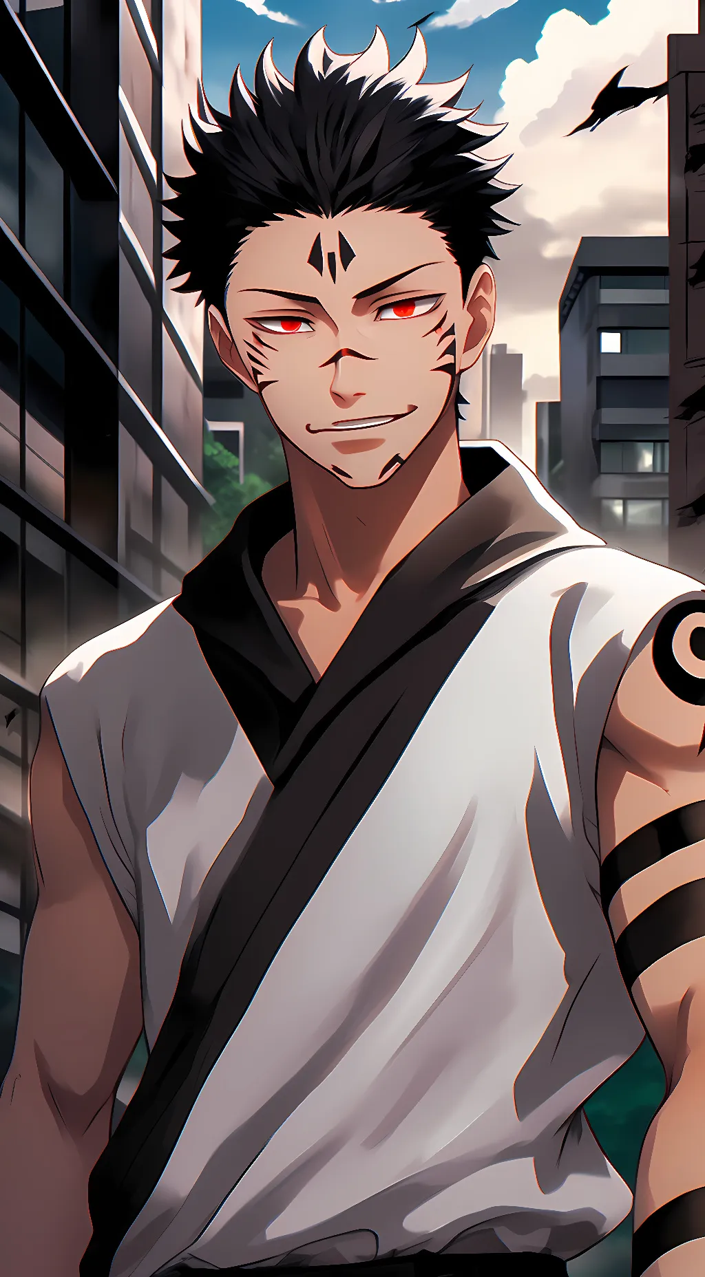 ai character: sukuna roymen  background