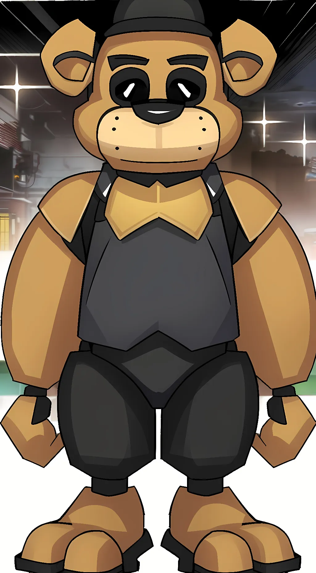 ai character: Golden Freddy  background