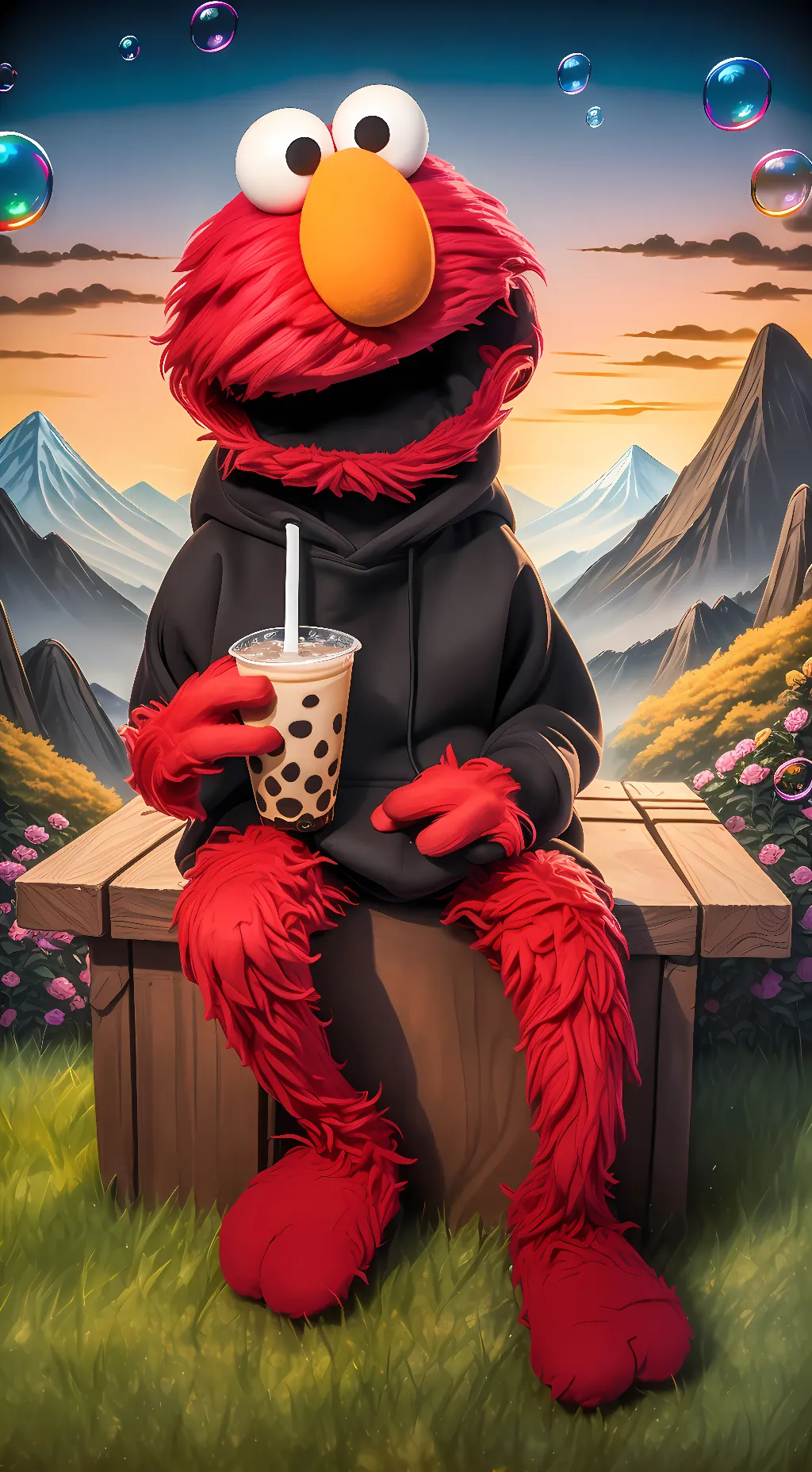 ai character: Elmo background