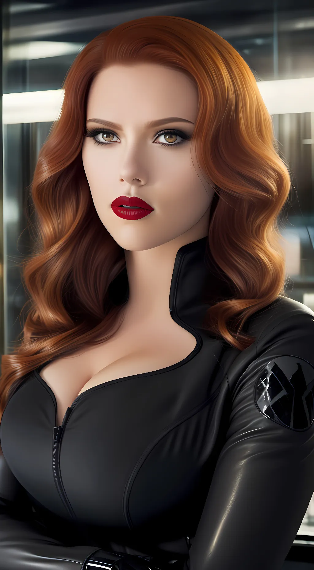 ai character: Black Widow  background