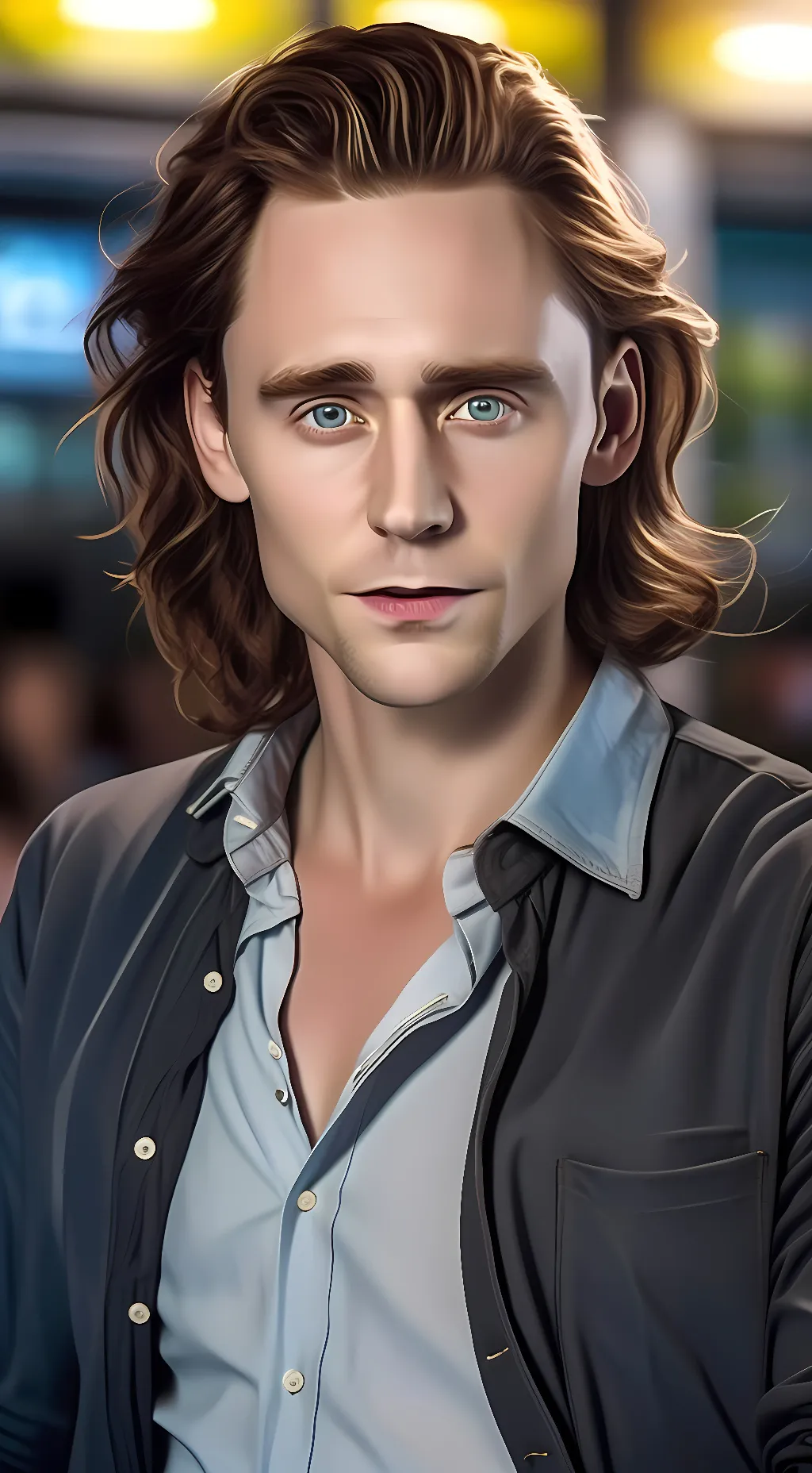 ai character: Tom Hiddleston  background