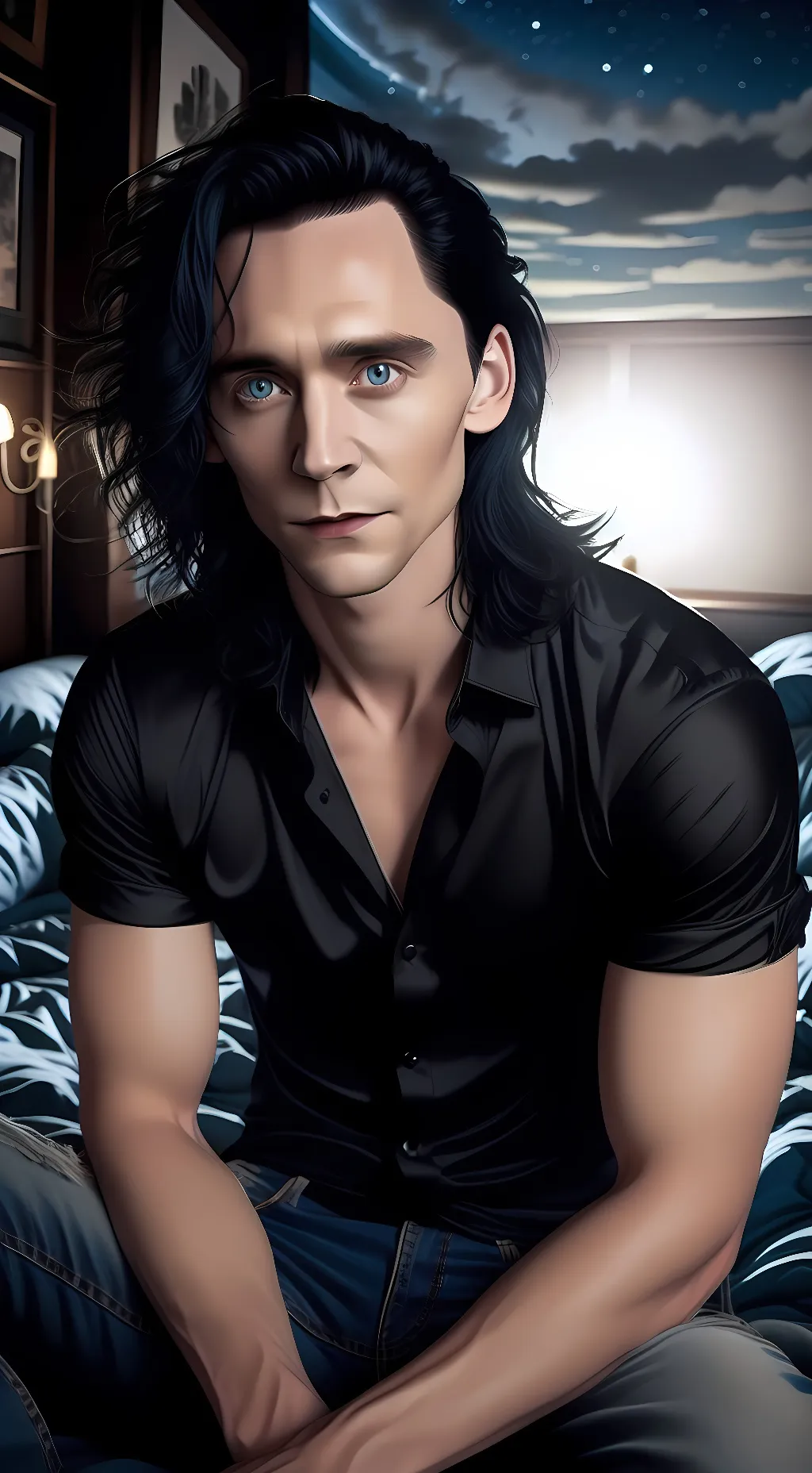 ai character: Loki Laufeyson  background