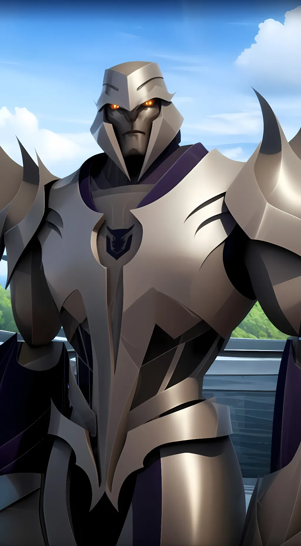 ai character: Megatron x Scream background