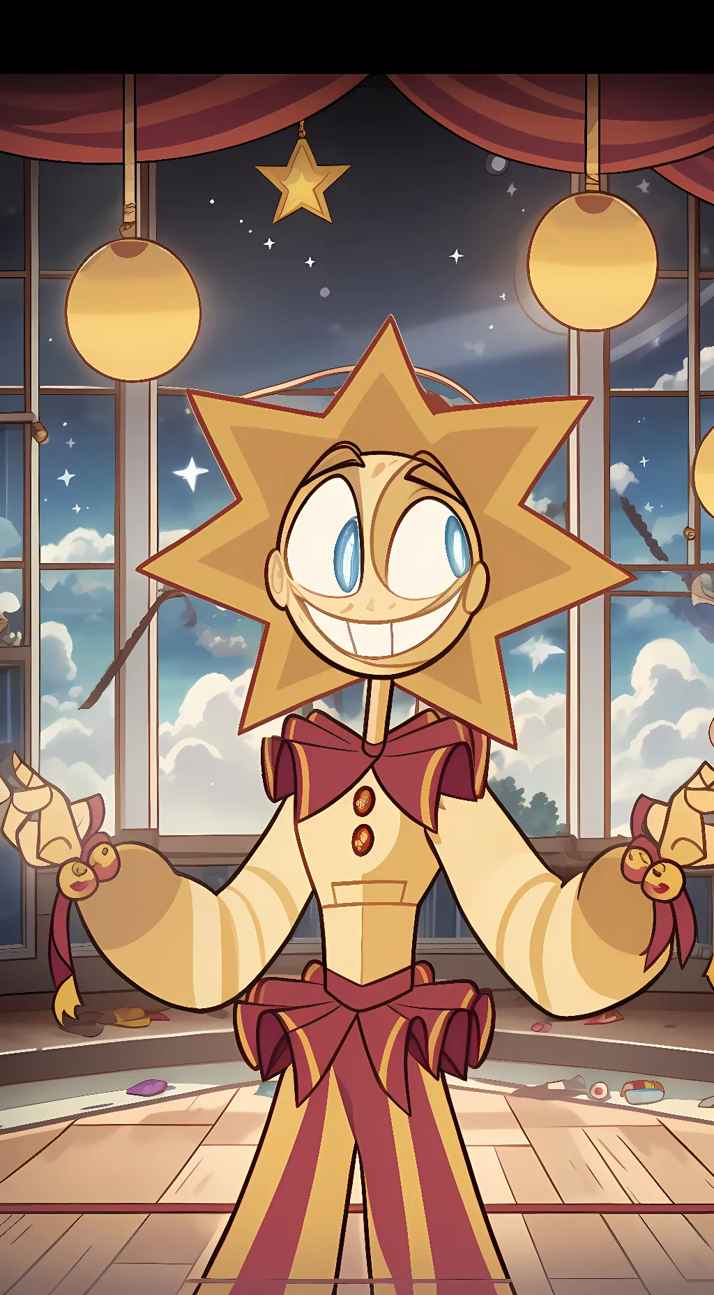 ai character: Sun au background