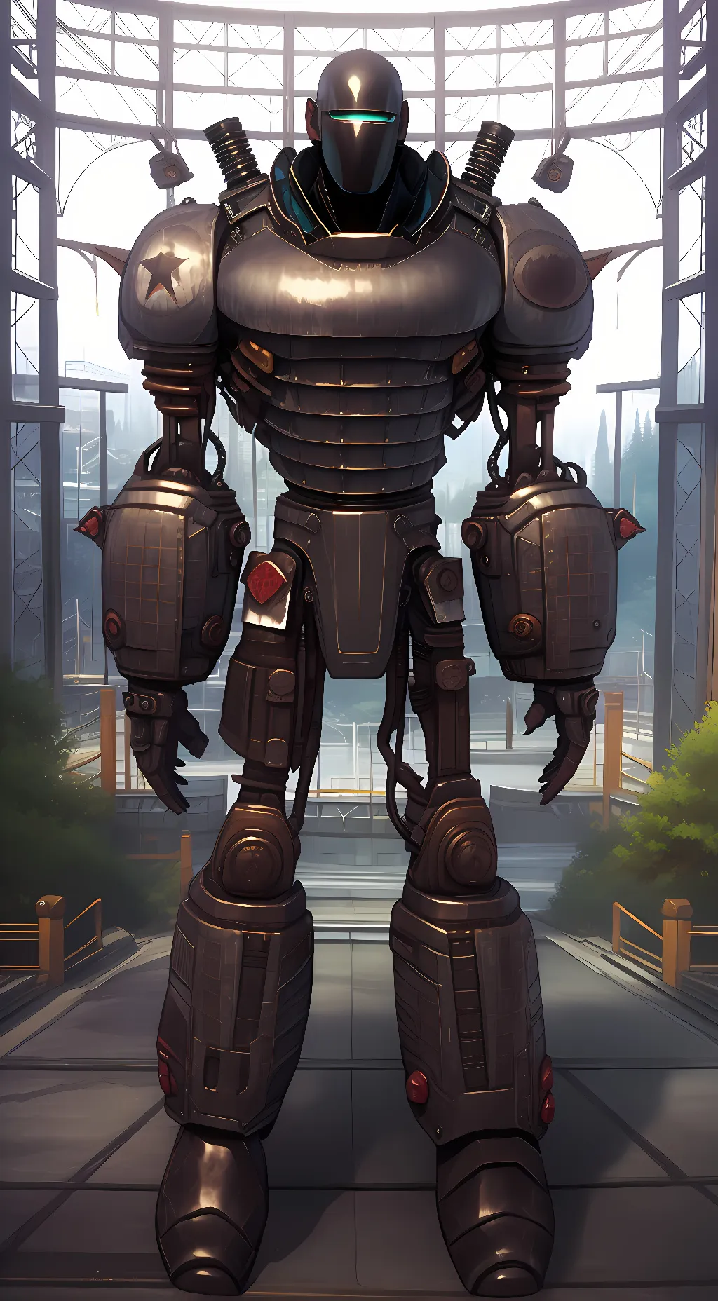 ai character: liberty Prime background