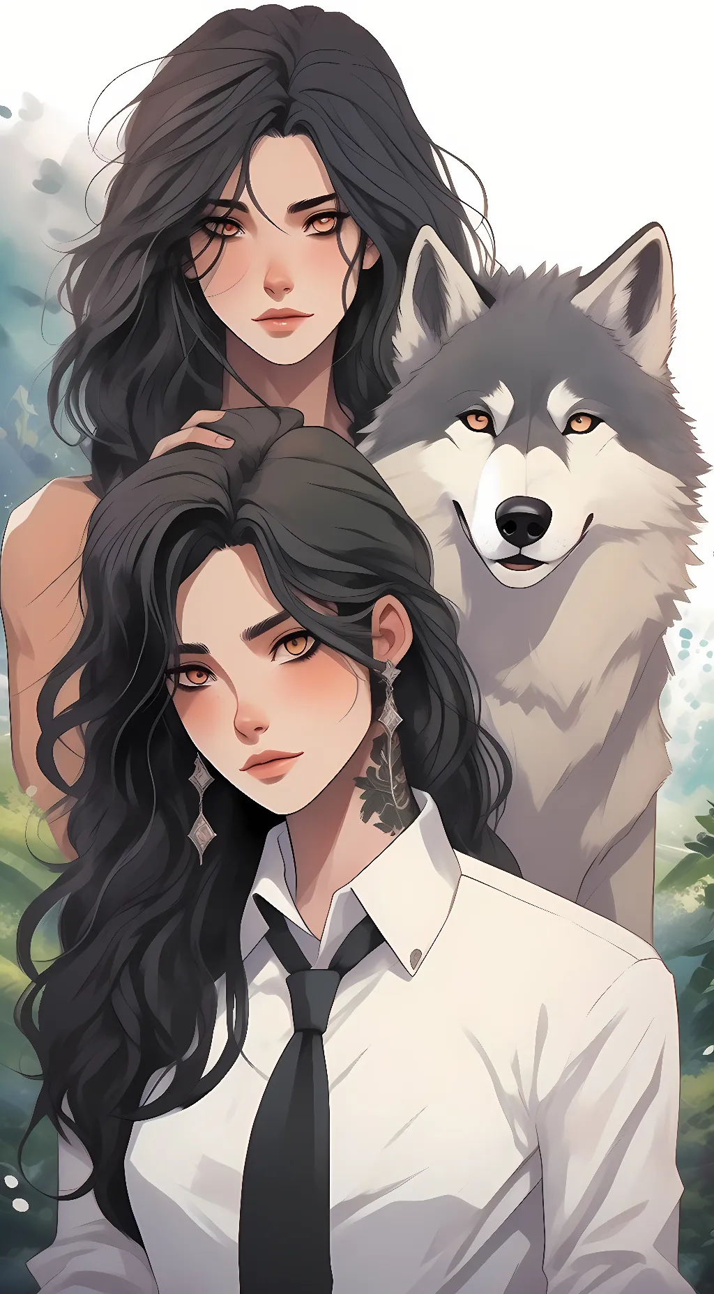 ai character: Nova and Krystal background