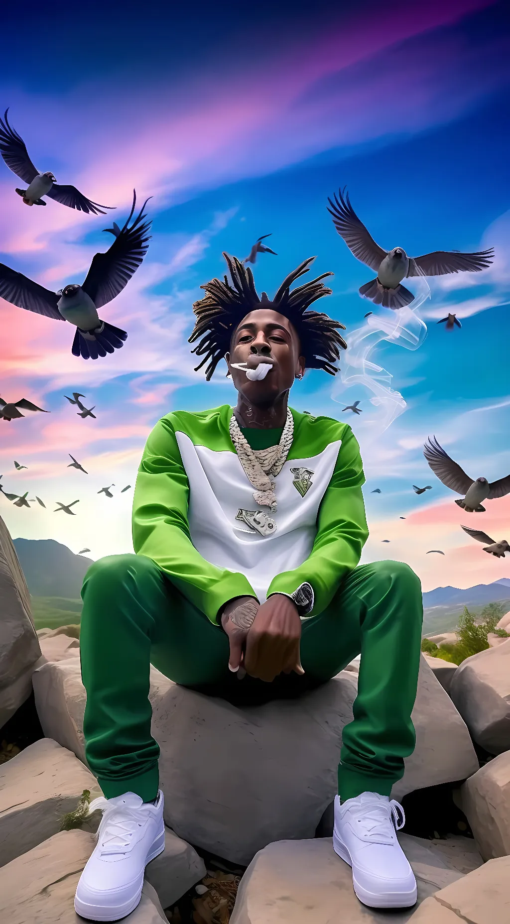 ai character: Nba Youngboy background