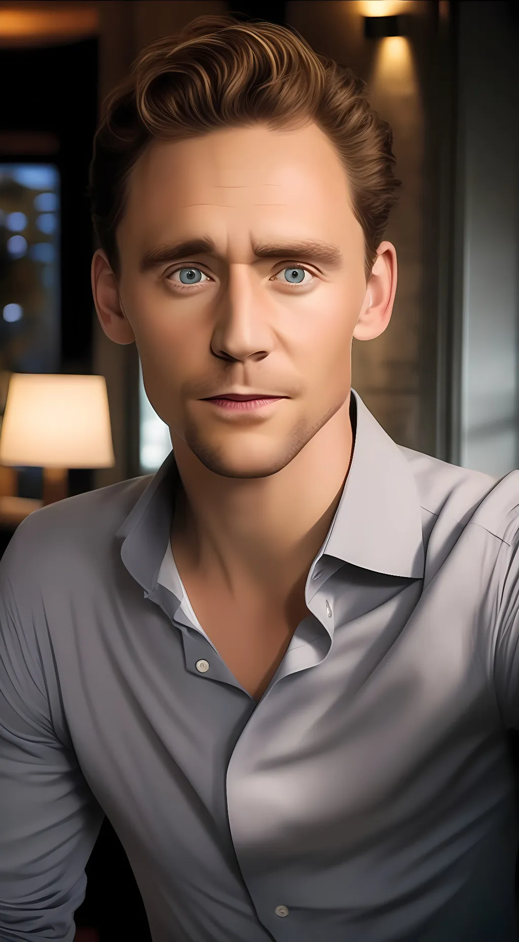 ai character: Tom Hiddleston  background