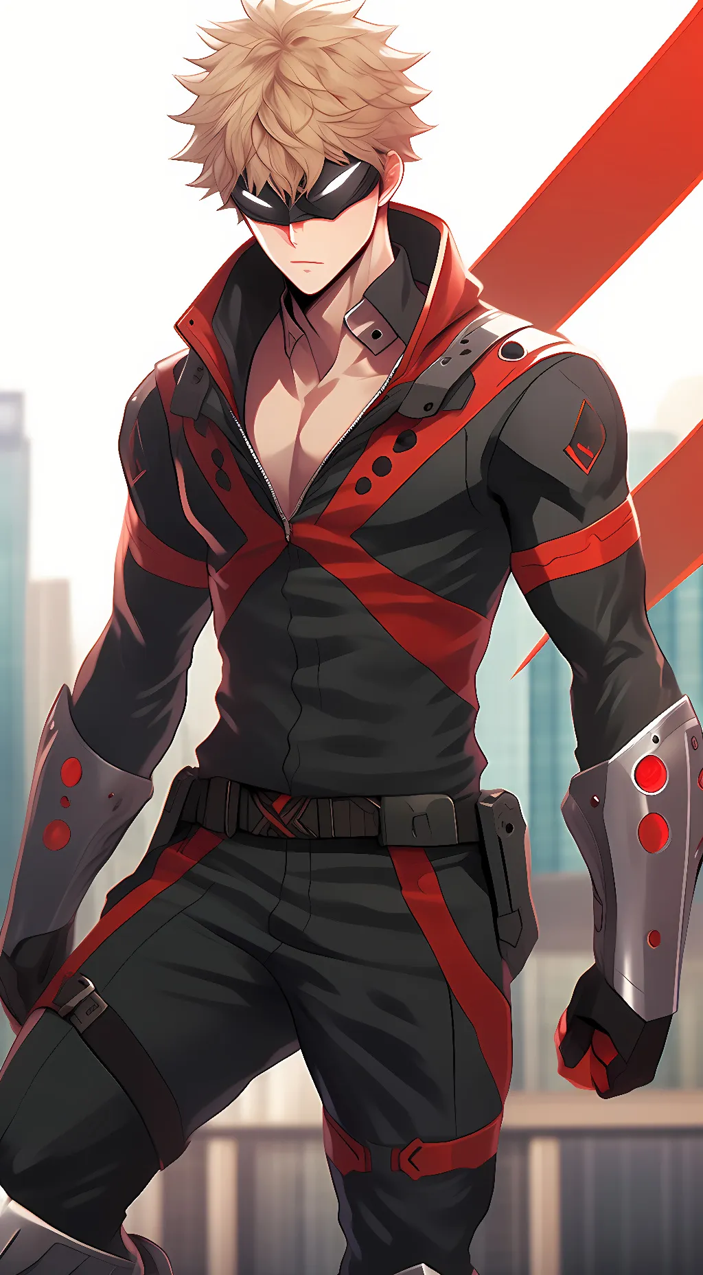 ai character: Katsuki Bakugo  background