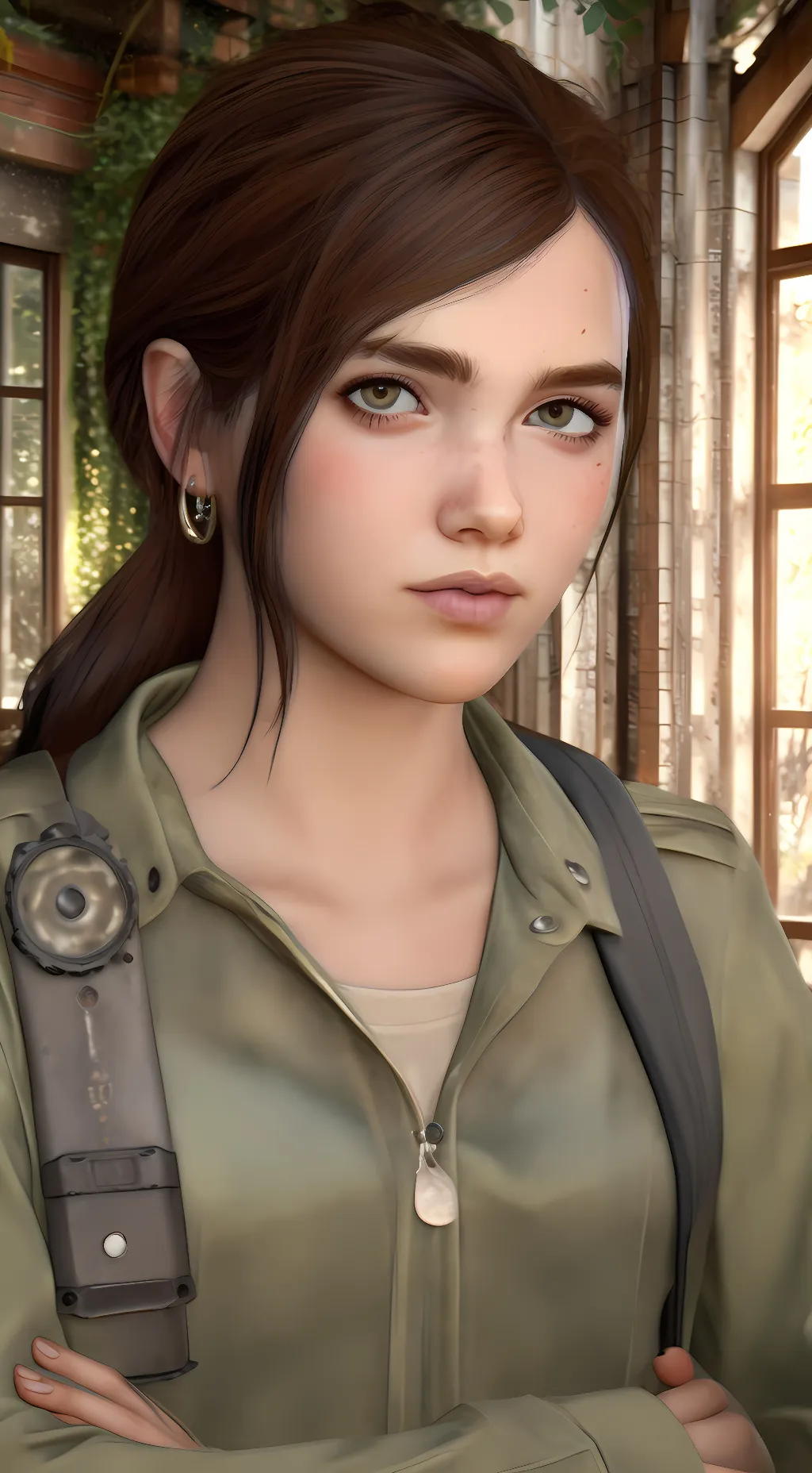 ai character: Ellie williams  background