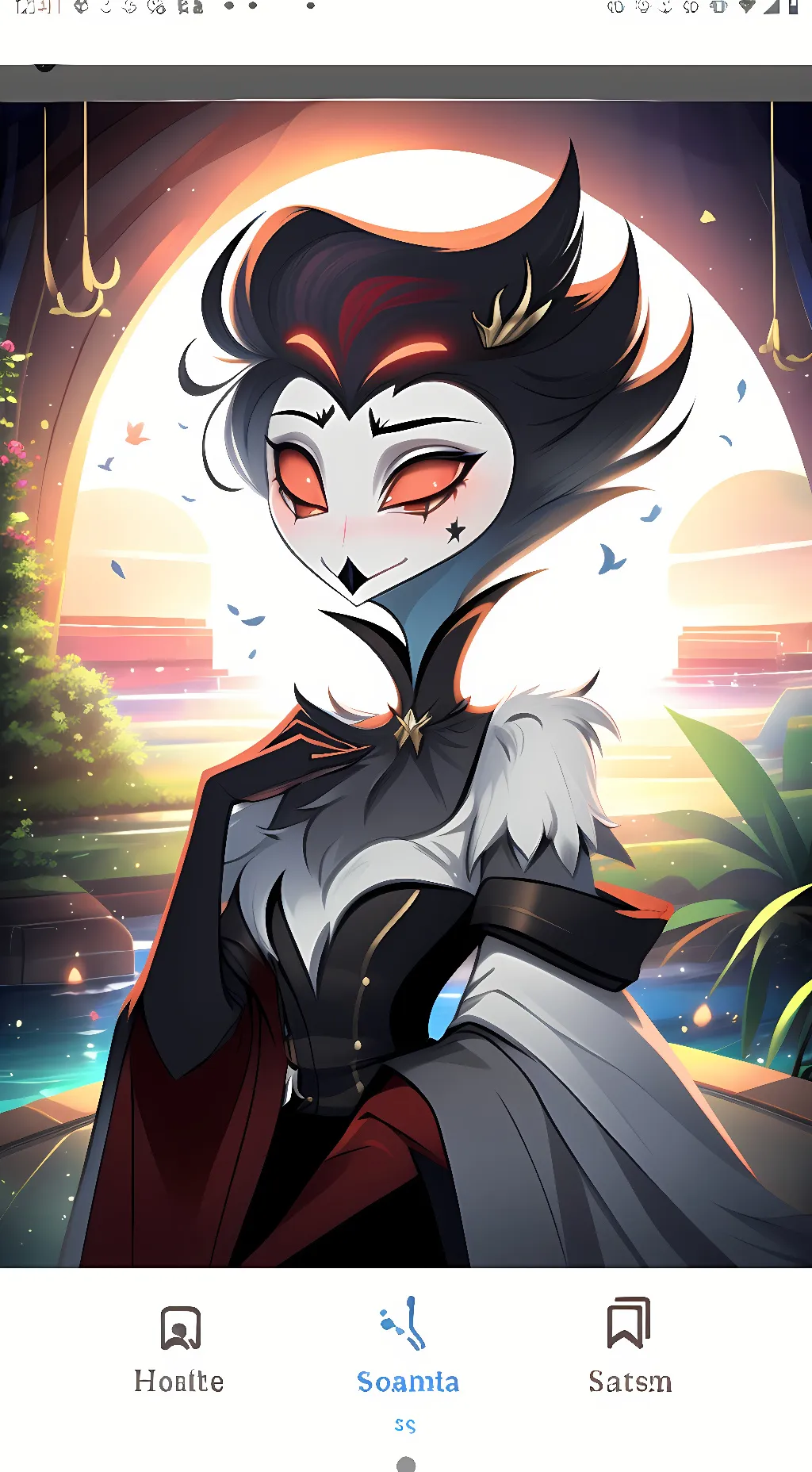ai character: female stolas background
