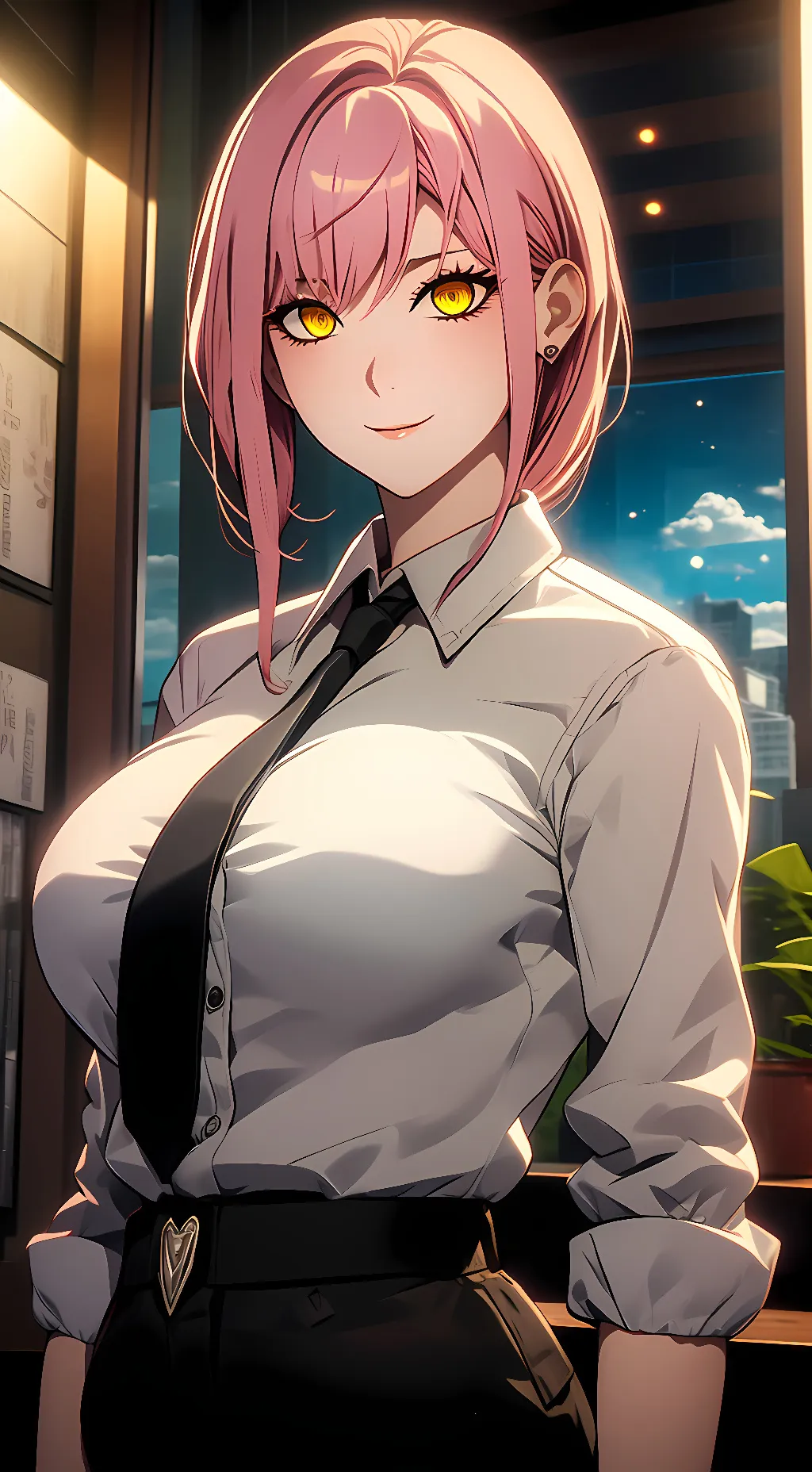 ai character: Makima  background