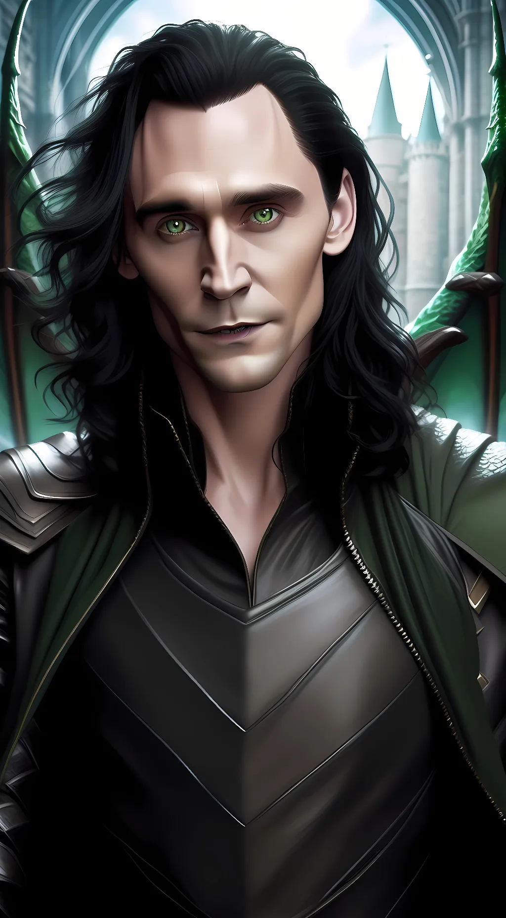 ai character: Loki Laufeyson  background