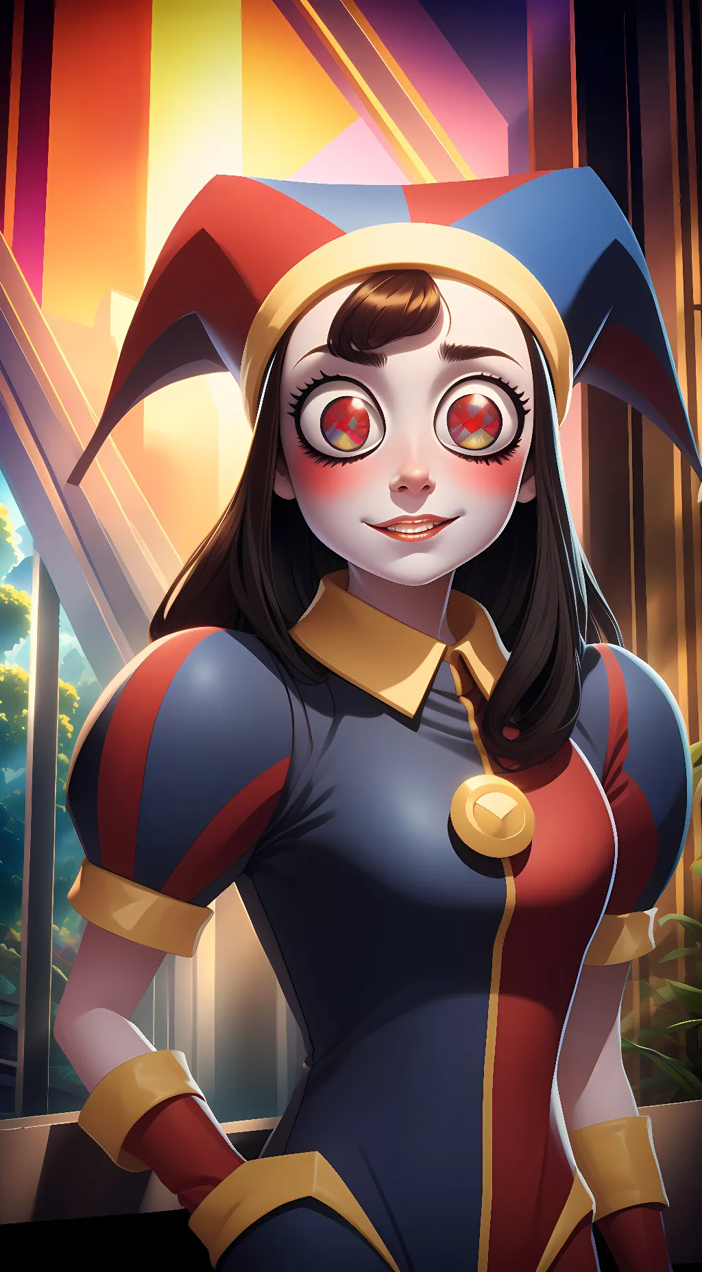 ai character: Pomni  background