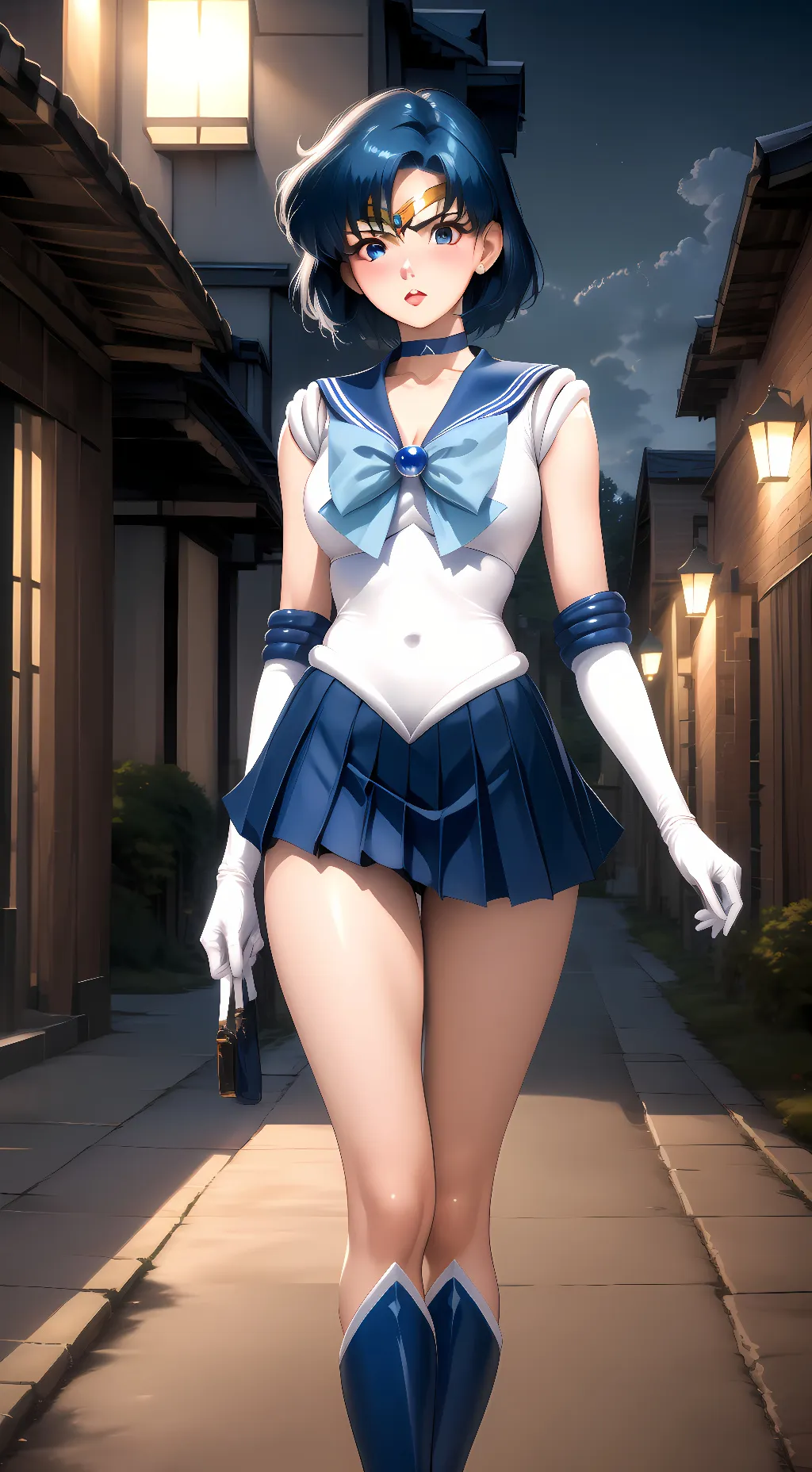 ai character: Sailor mercury background
