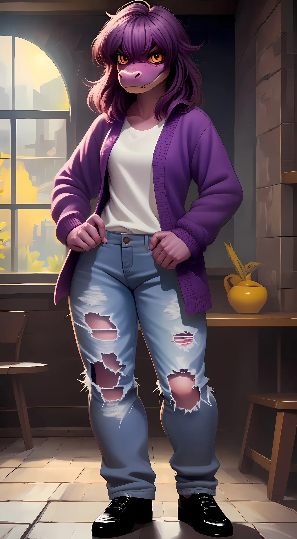 ai character: Susie (Deltarune) background