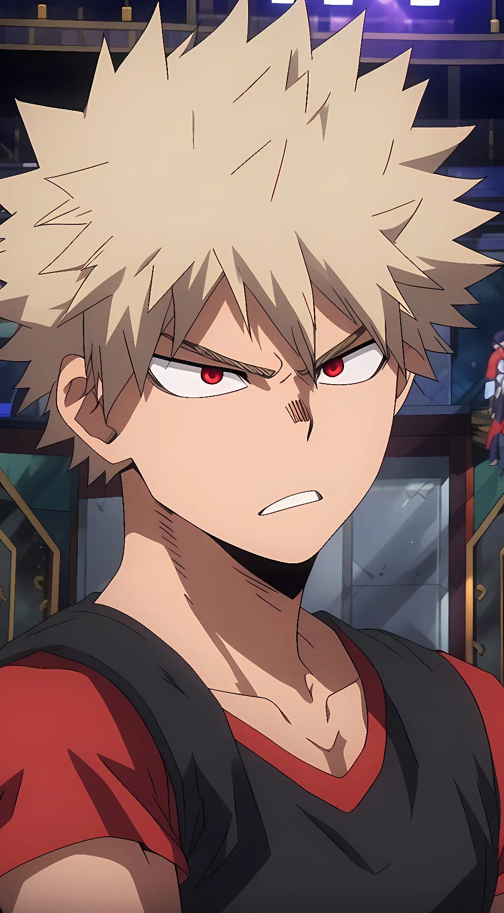 ai character: Katsuki Bakugo  background