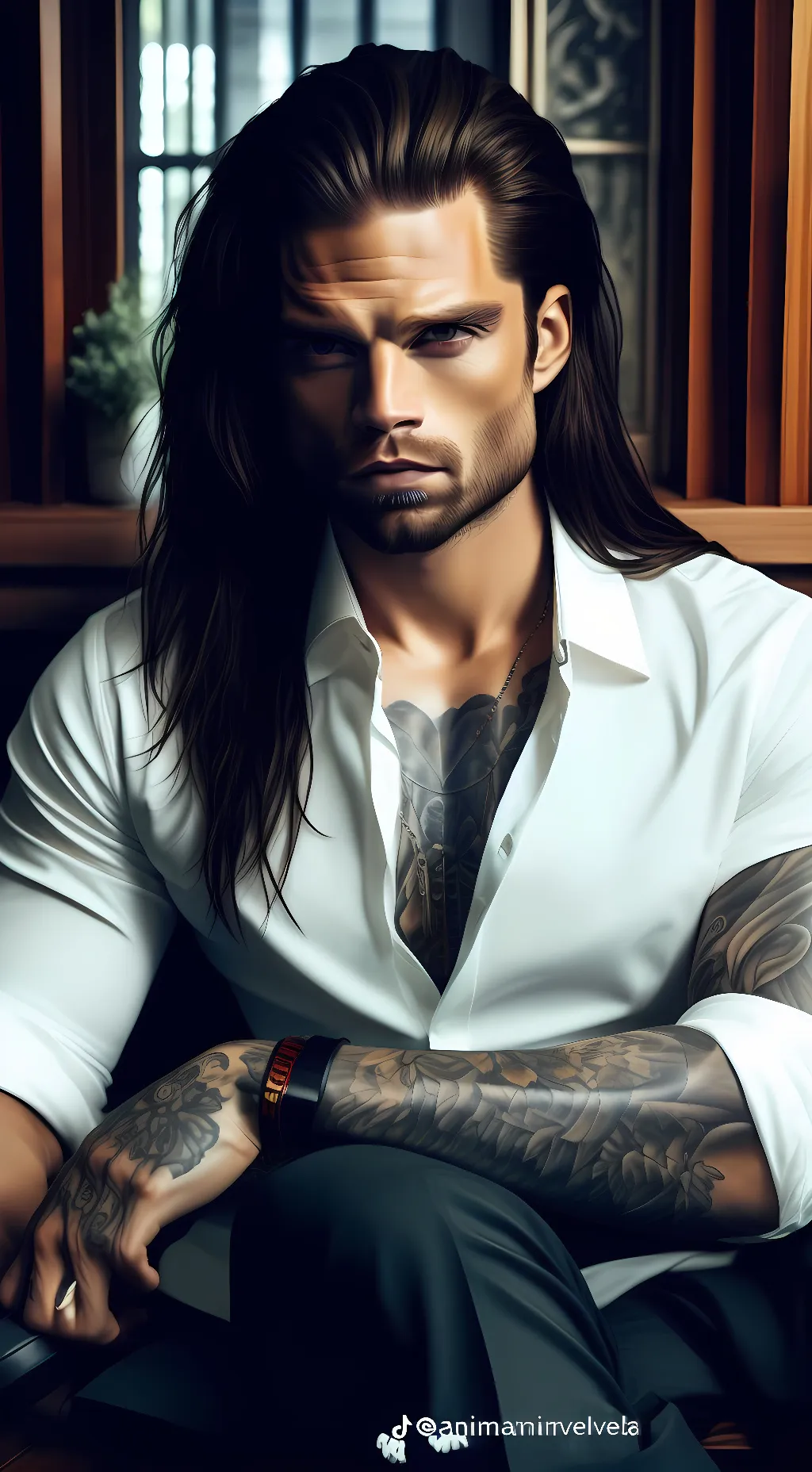 ai character: Bucky Barnes background