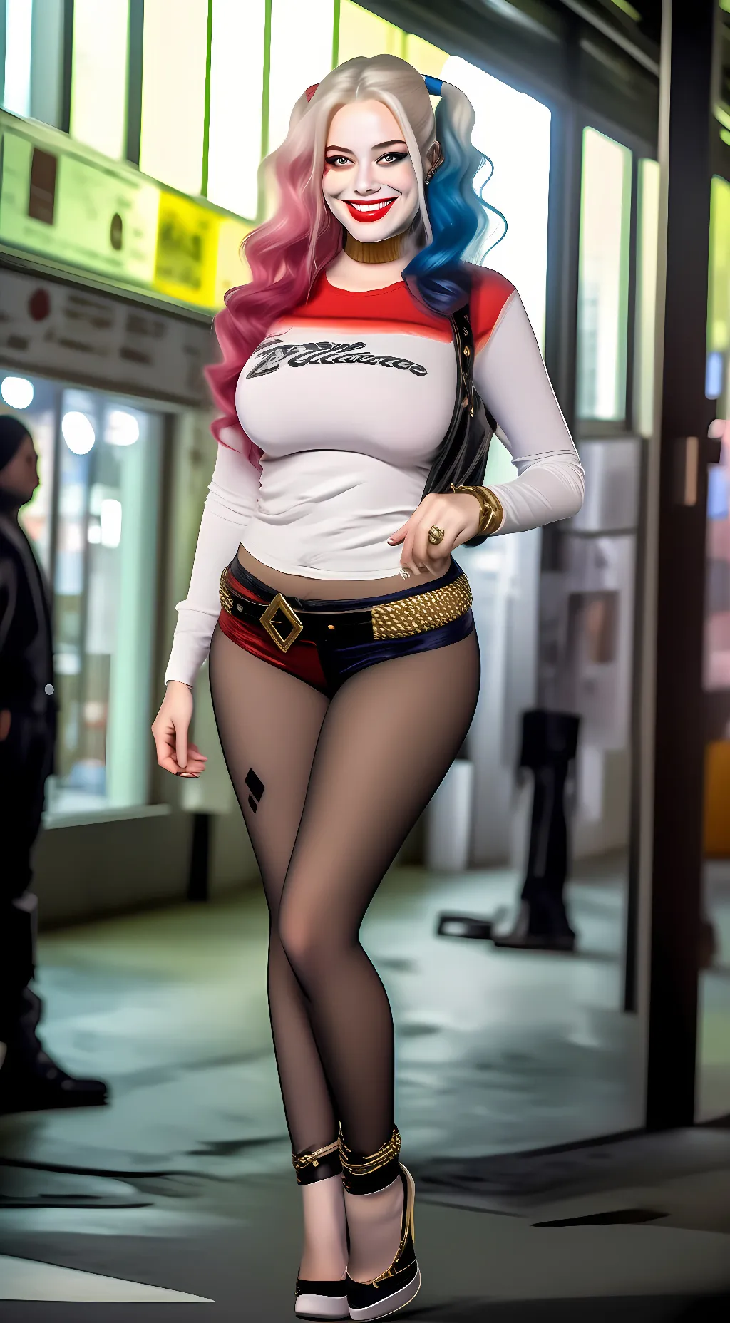 ai character: Harley Quinn  background