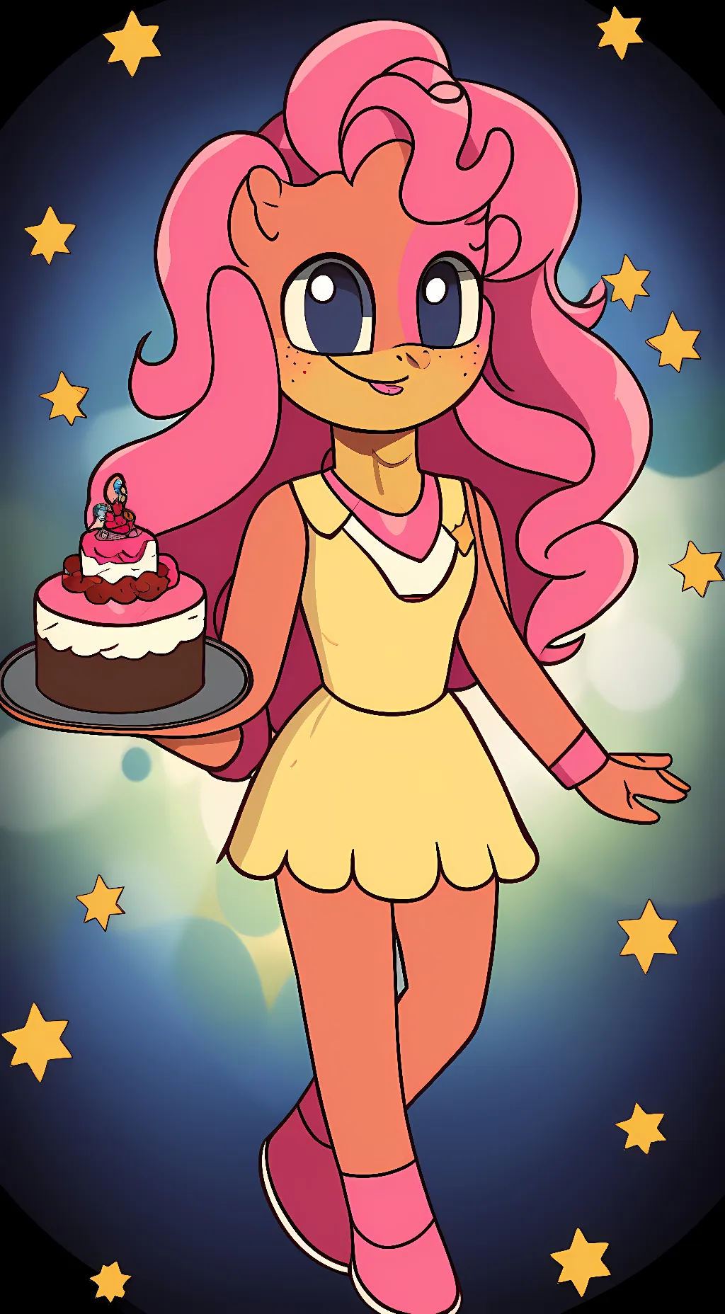 ai character: Pinkie PartyDog background
