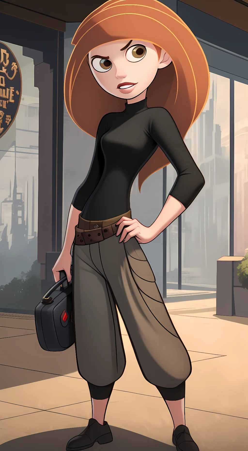 ai character: Kim Possible  background