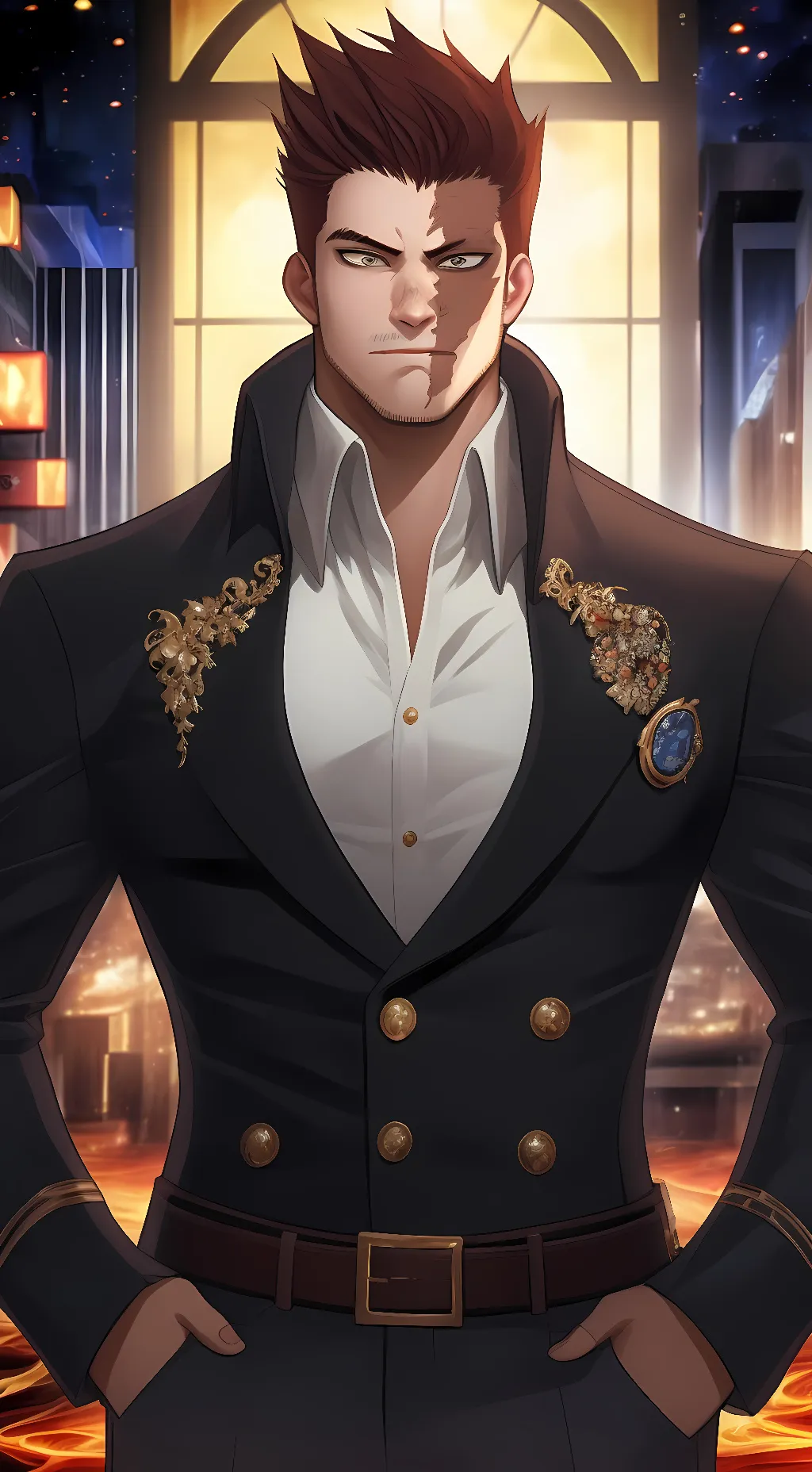 ai character: Enji x Yagi background