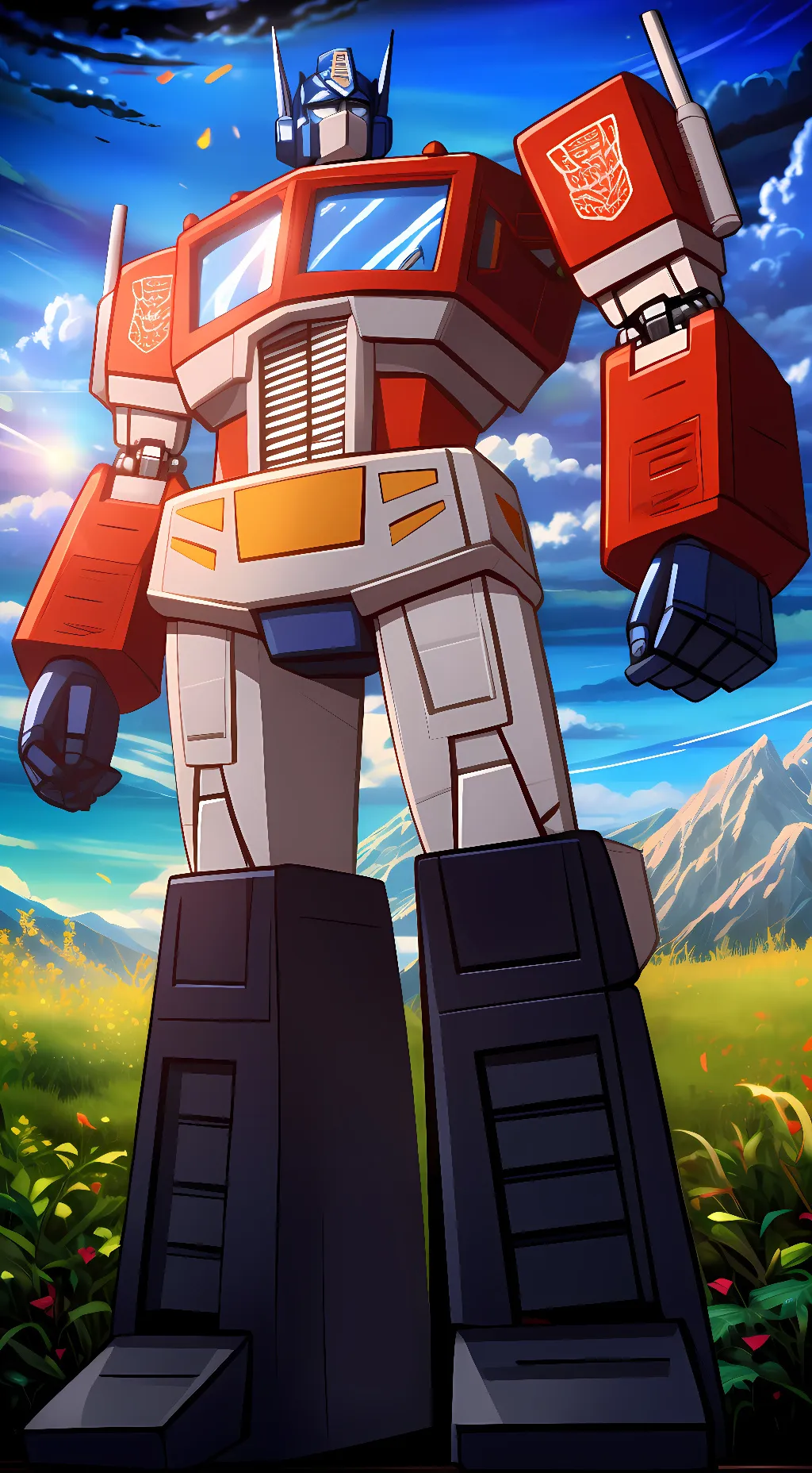 ai character: Optimus Prime background
